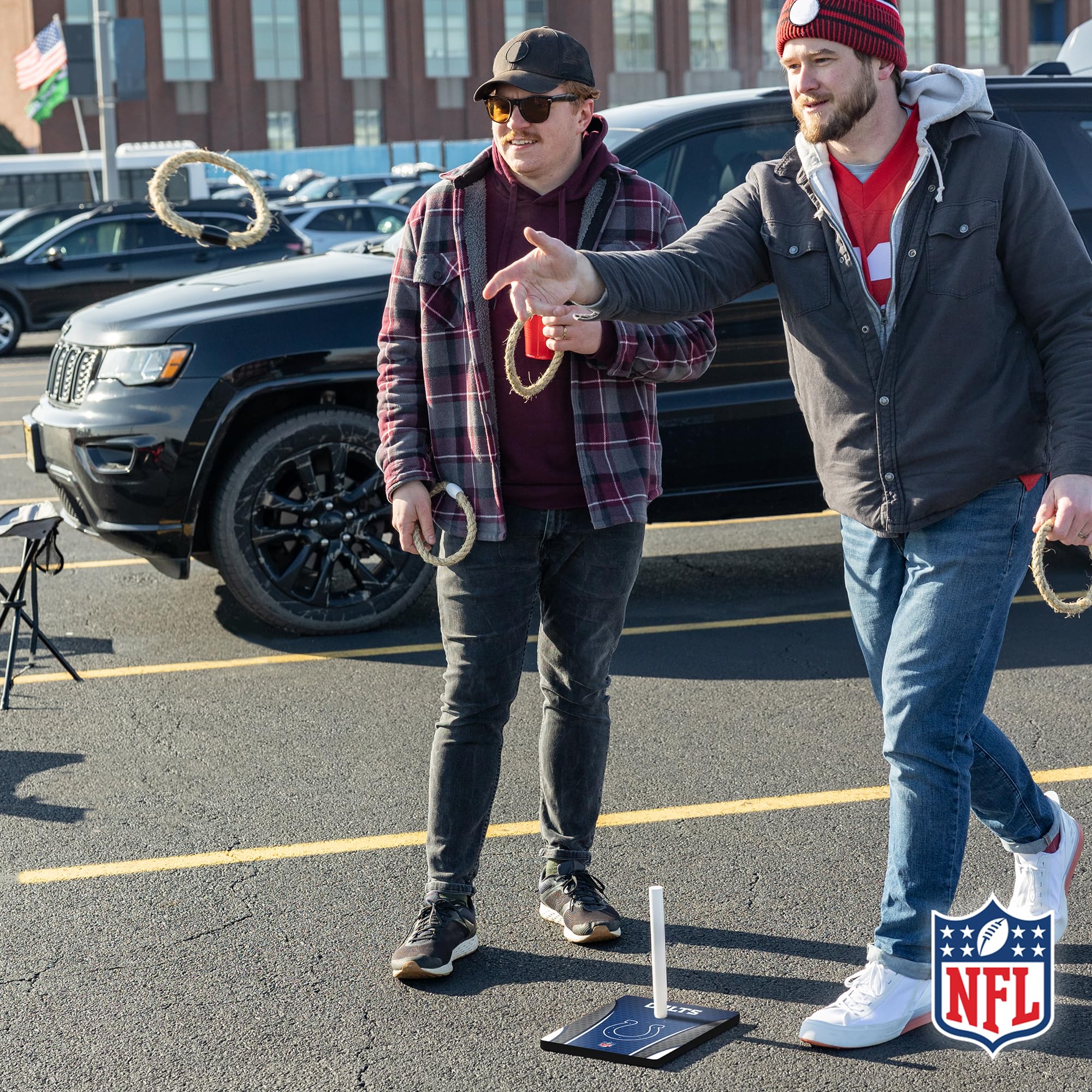 Wild Sports NFL Quoits Set with Direct Print HD Team Graphics – Tailgate Ring Toss Game – Great Gift for Any Football Fan! Ring Toss Family Outdoor Games for The Beach, BBQ, or Tailgate Party - Sports Collectibles, Sports Memorabilia, Sports Fan Shop, Sports Gifts