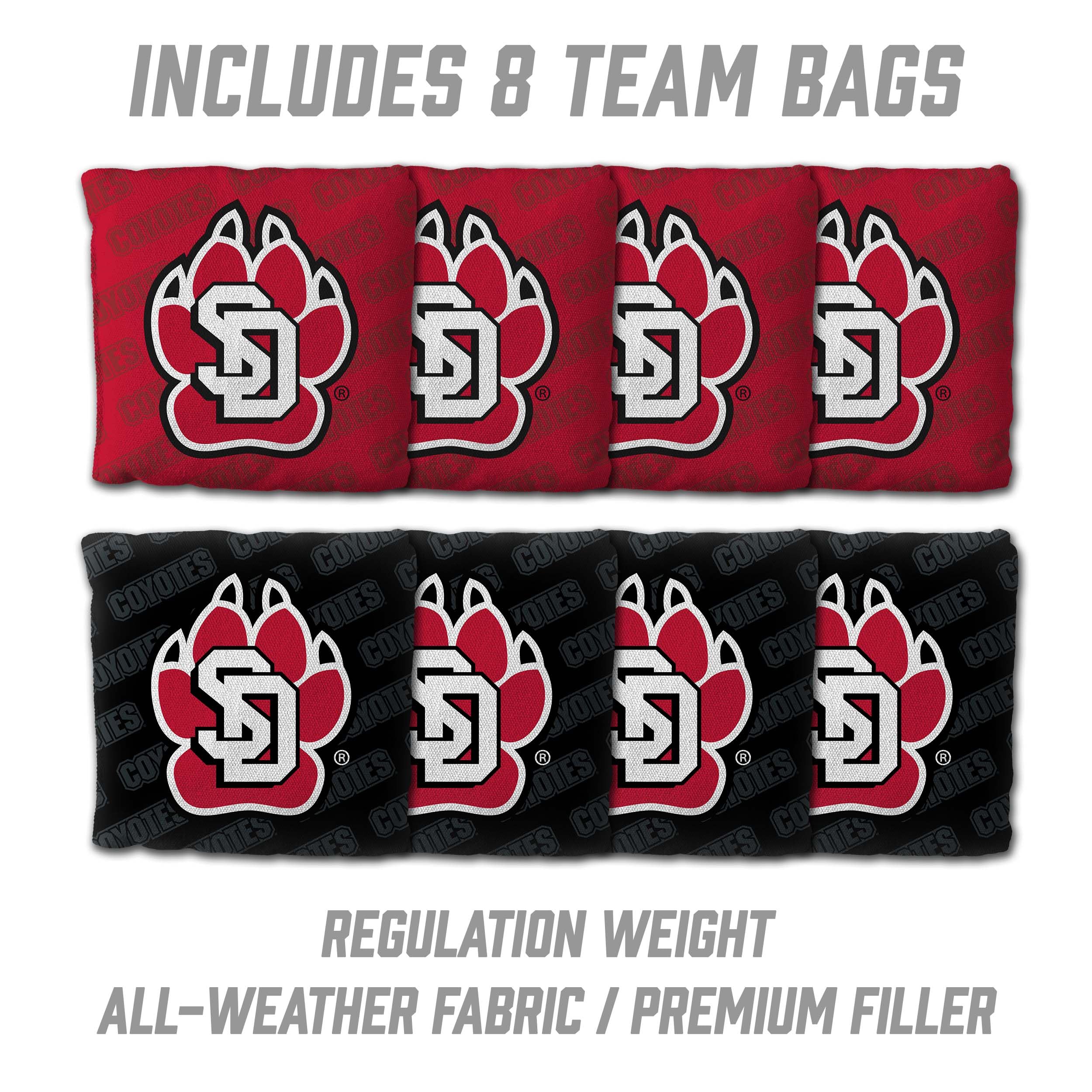YouTheFan NCAA South Dakota Coyotes 2’ x 4’ Professional Wood Cornhole Game with Logo Bags - Sports Collectibles, Sports Memorabilia, Sports Fan Shop, Sports Gifts