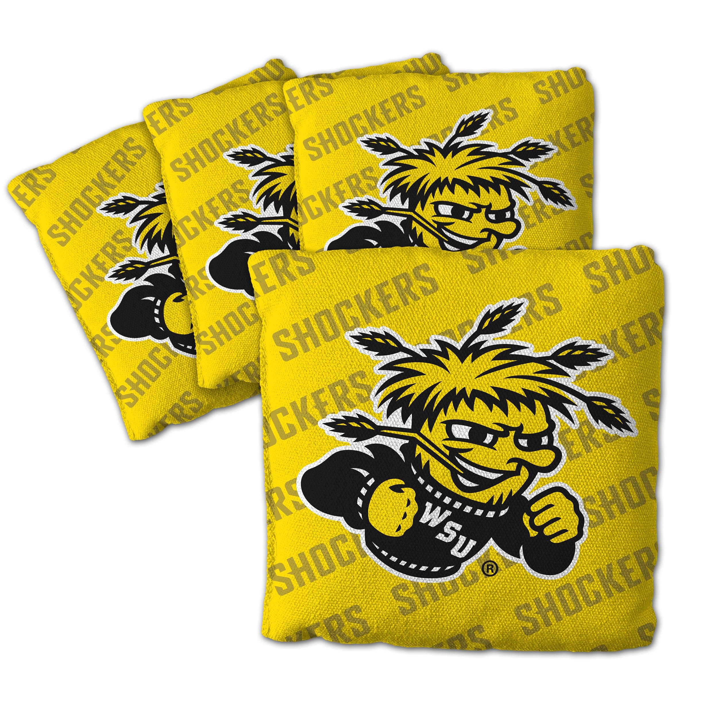 YouTheFan NCAA Wichita State Shockers Cornhole Bags - 4PK - Yellow - Sports Collectibles, Sports Memorabilia, Sports Fan Shop, Sports Gifts