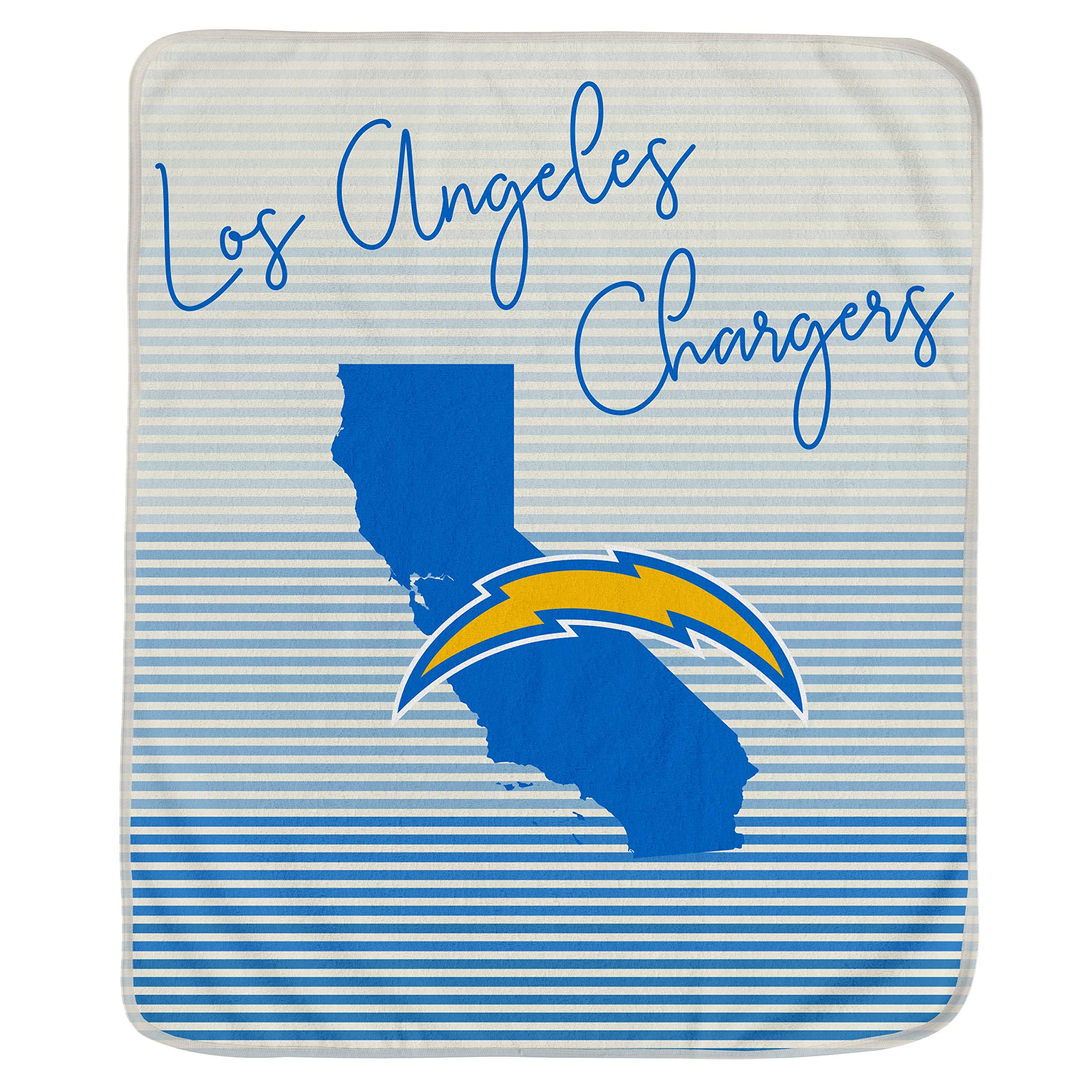 Pegasus Sports NFL Ultra Fleece State Stripe Blanket- Los Angeles Chargers, Team Color, 60x70 - Sports Gifts, Sports Memorabilia, Sports Collectibles, Fan Shop