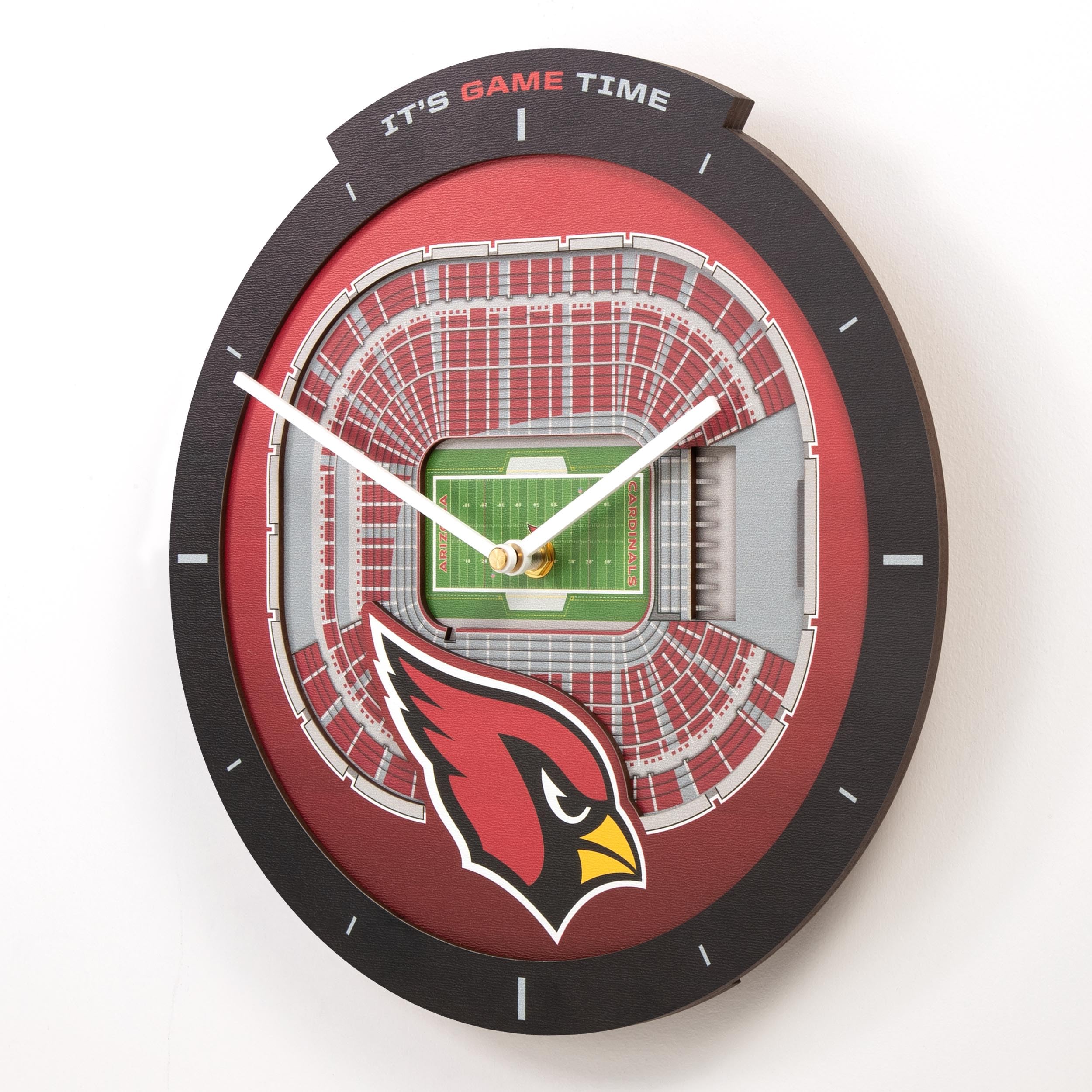 YouTheFan NFL Arizona Cardinals 3D StadiumView Clock - Sports Gifts, Sports Memorabilia, Sports Collectibles, Fan Shop