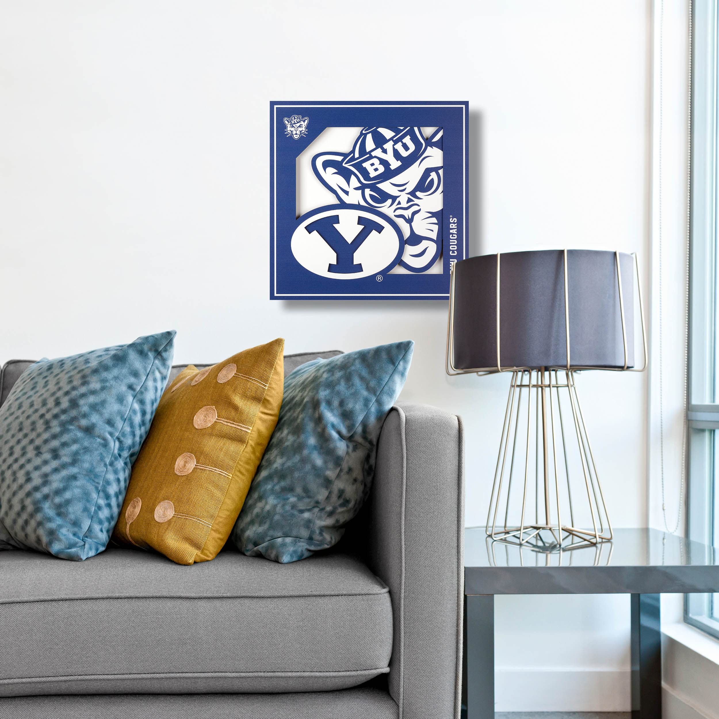 YouTheFan NCAA BYU Cougars 3D Logo Series Wall Art - 12x12 - Sports Collectibles, Sports Memorabilia, Sports Fan Shop, Sports Gifts