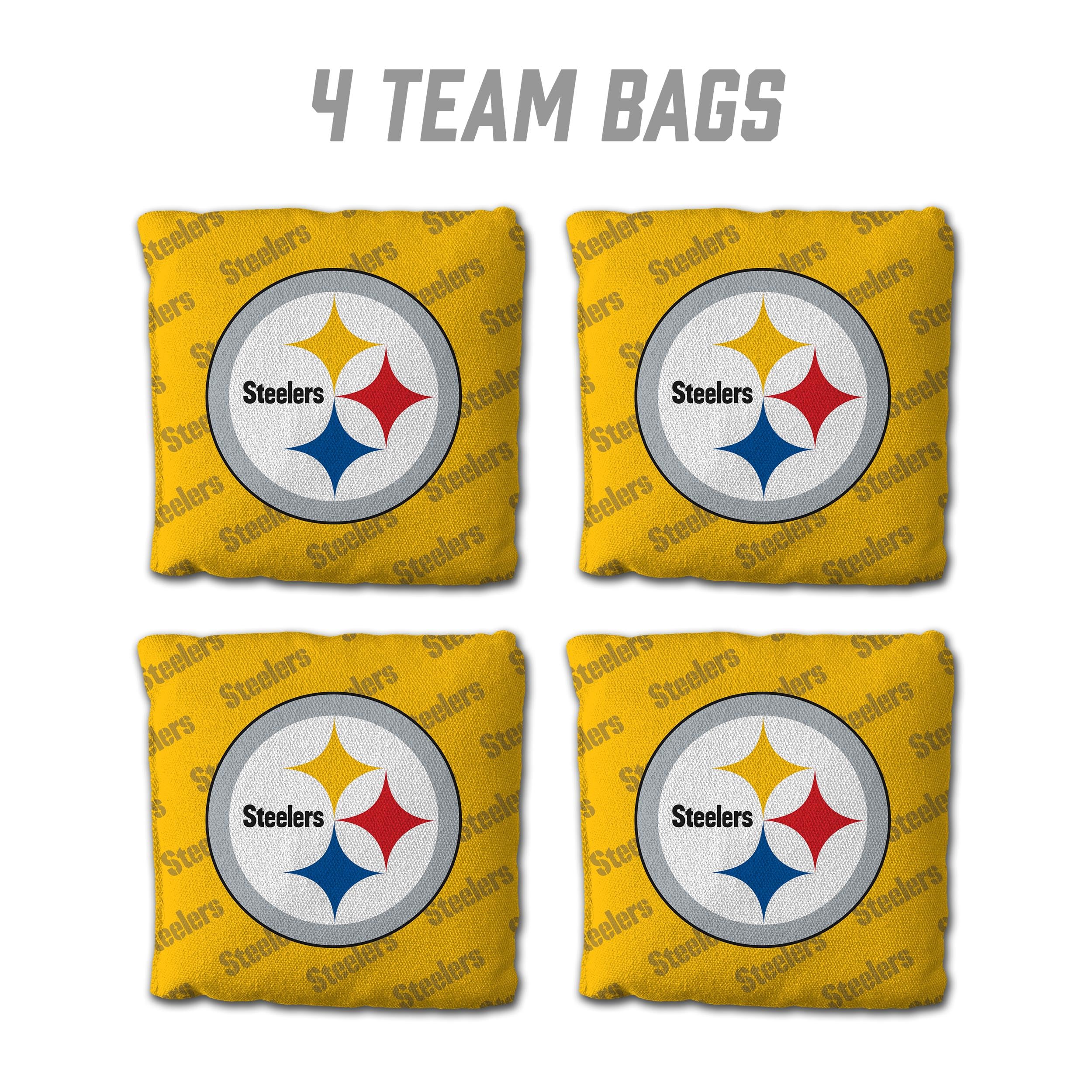 YouTheFan NFL Pittsburgh Steelers Cornhole Bags - 4PK - Yellow - Sports Collectibles, Sports Memorabilia, Sports Fan Shop, Sports Gifts
