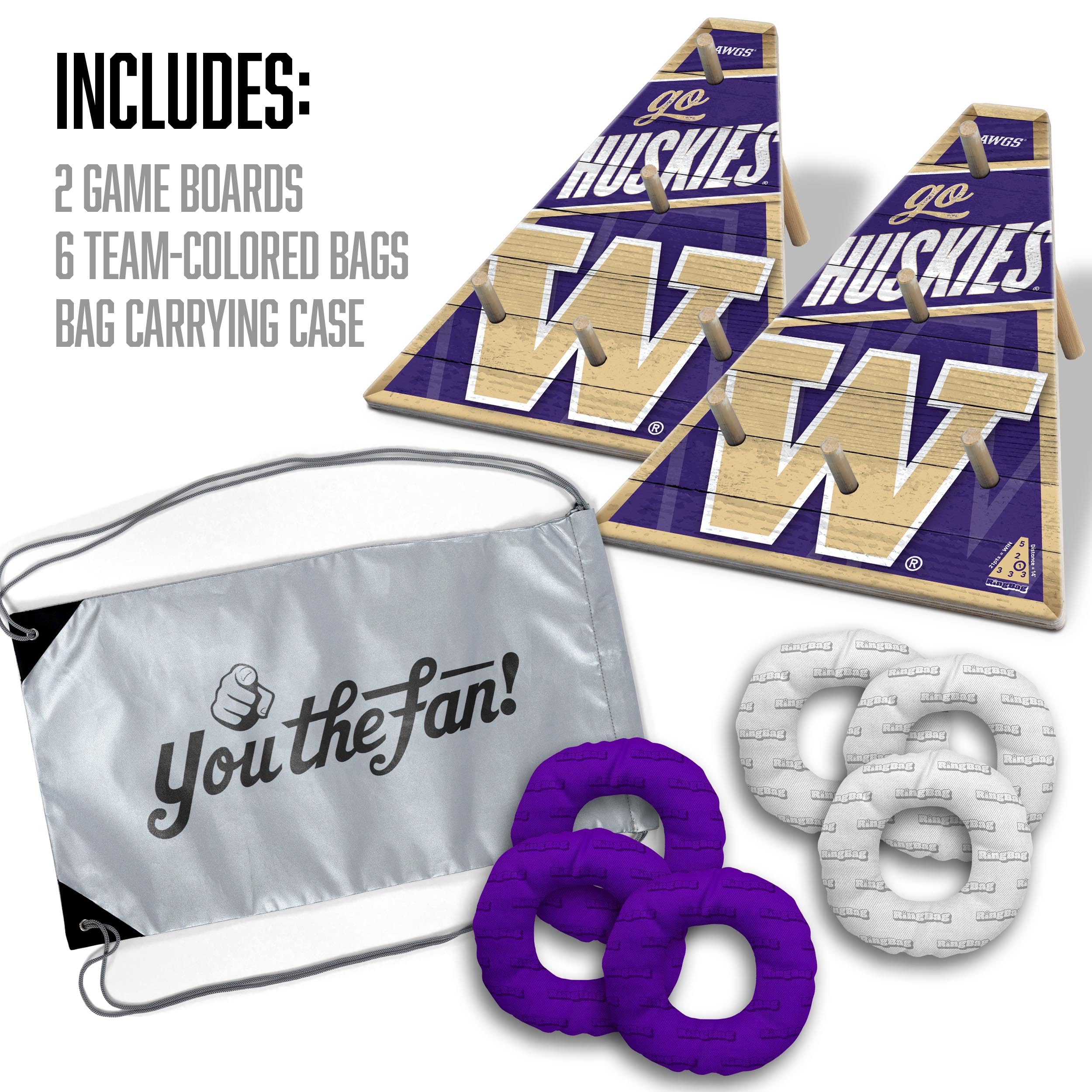 YouTheFan NCAA Washington Huskies RingBag - Sports Collectibles, Sports Memorabilia, Sports Fan Shop, Sports Gifts