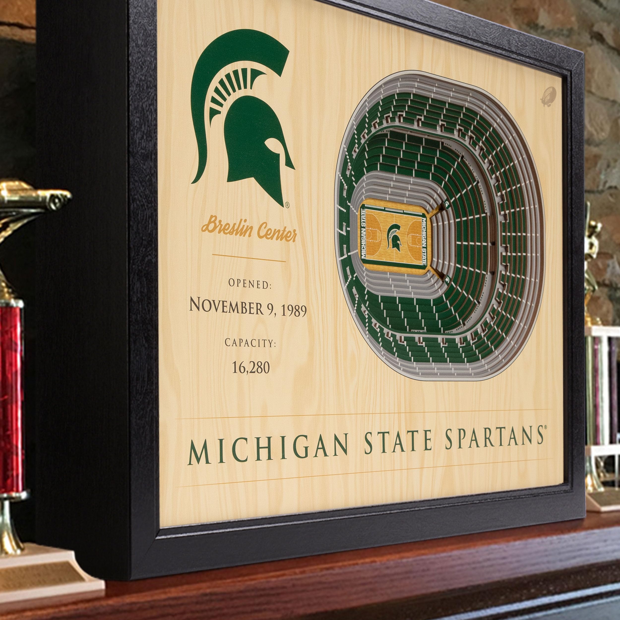 YouTheFan NCAA Michigan State Spartans 25-Layer StadiumViews 3D Wall Art - Breslin Center - Sports Collectibles, Sports Memorabilia, Sports Fan Shop, Sports Gifts