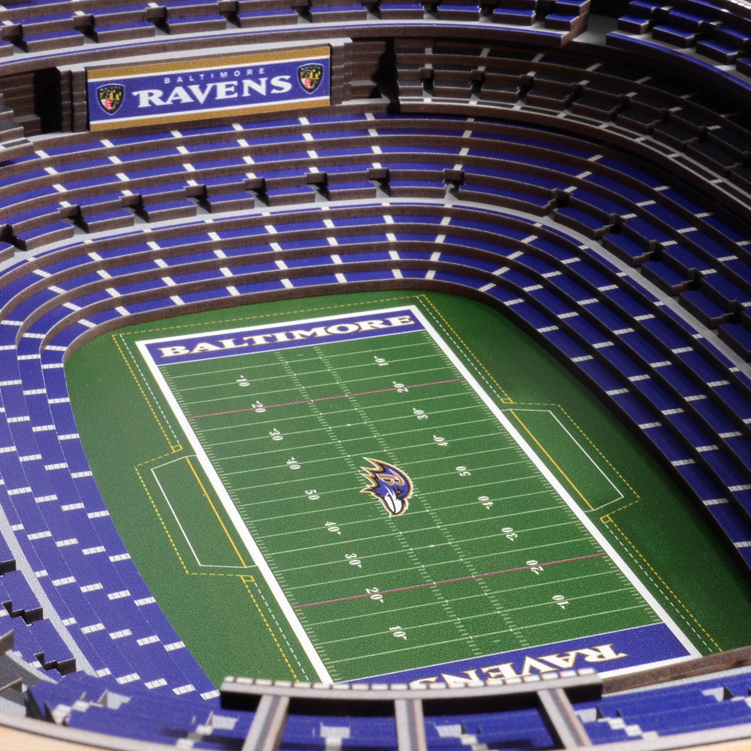 YouTheFan NFL Baltimore Ravens 25-Layer StadiumView 3D Wall Art - Sports Collectibles, Sports Memorabilia, Sports Fan Shop, Sports Gifts