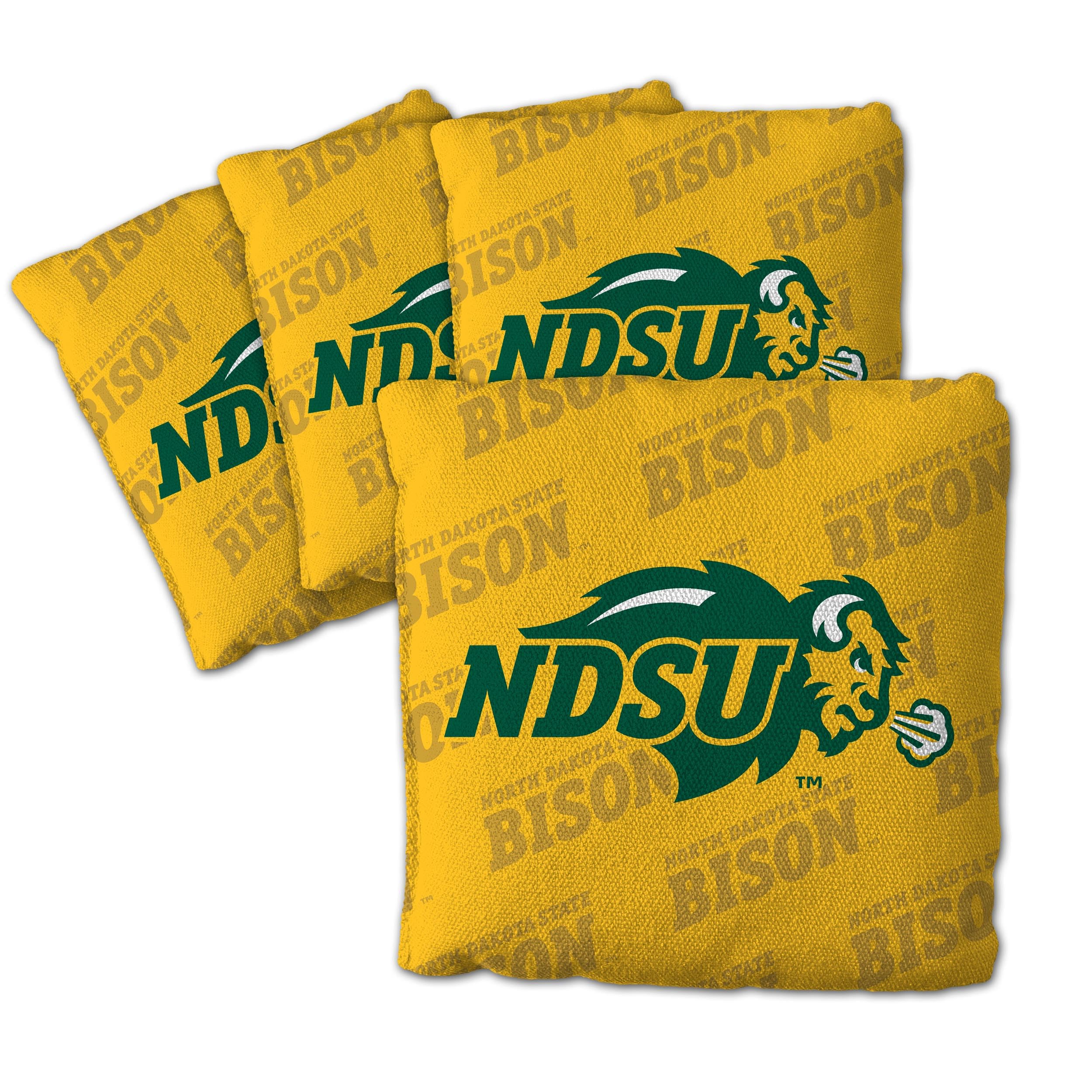 YouTheFan NCAA North Dakota State Bison Cornhole Bags - 4PK - Yellow - Sports Collectibles, Sports Memorabilia, Sports Fan Shop, Sports Gifts