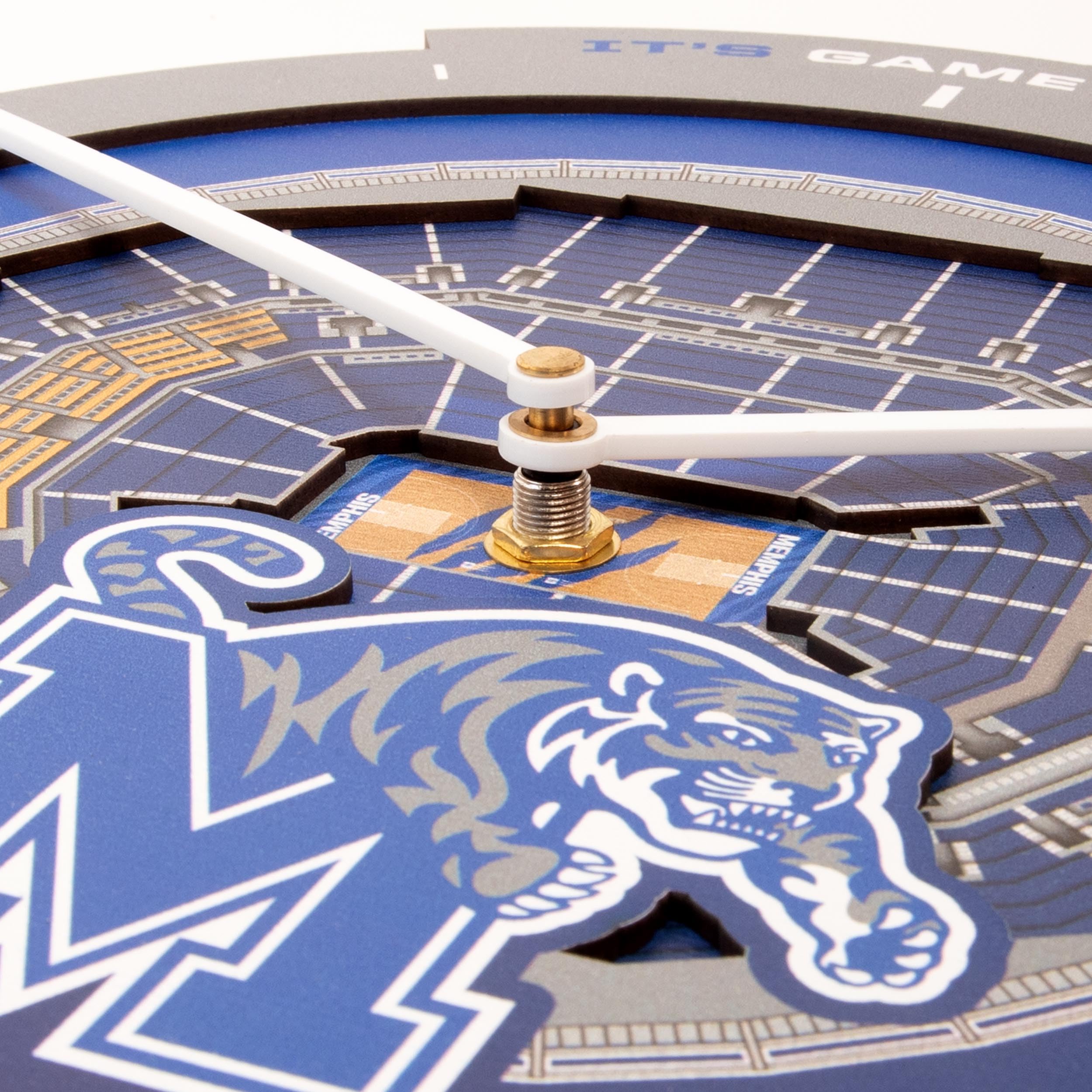 YouTheFan NCAA Memphis Tigers 3D StadiumView Clock - Sports Collectibles, Sports Memorabilia, Sports Fan Shop, Sports Gifts