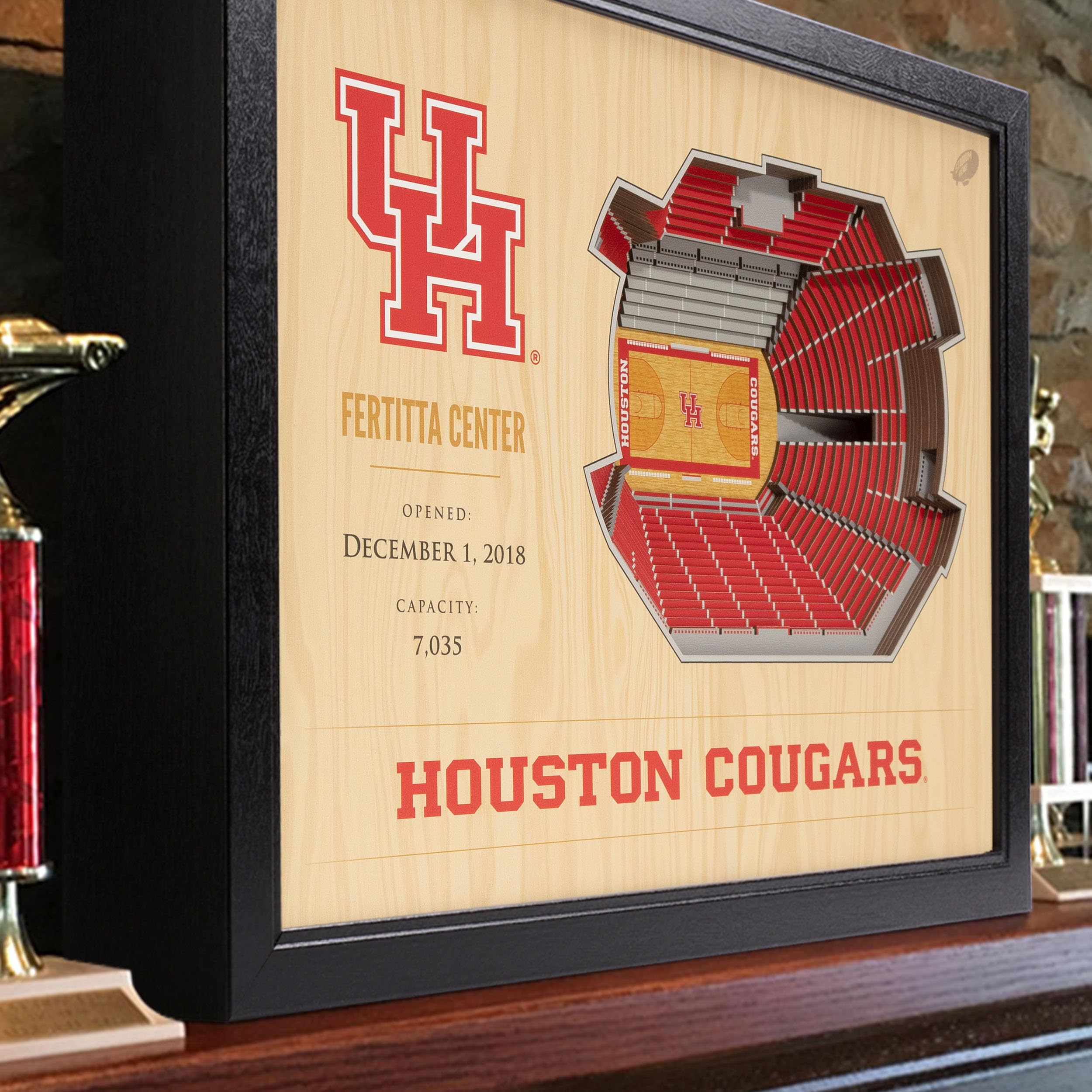 YouTheFan NCAA Houston Cougars 25-Layer StadiumViews 3D Wall Art - Fertitta Center - Sports Collectibles, Sports Memorabilia, Sports Fan Shop, Sports Gifts