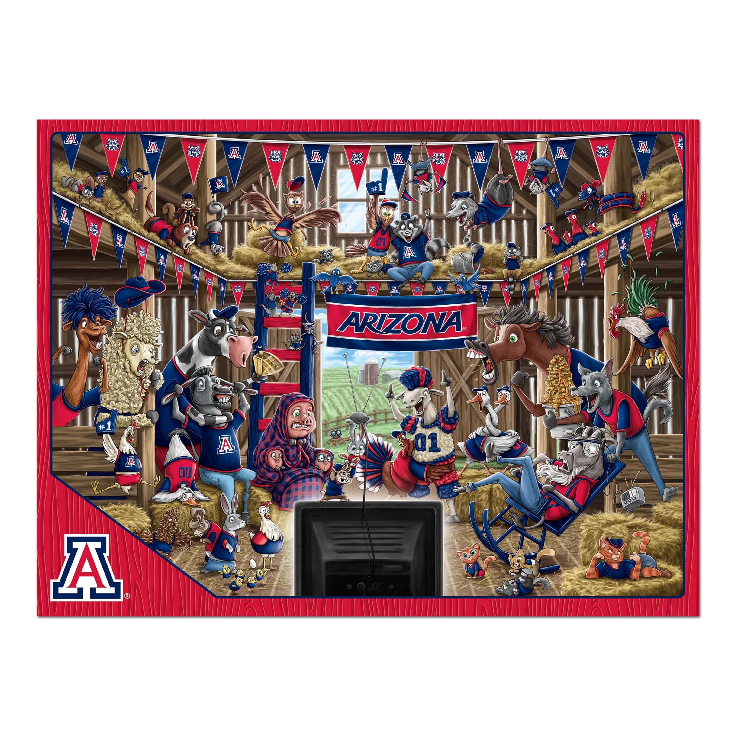 YouTheFan NCAA Arizona Wildcats Barnyard Fans 500pc Puzzle - Sports Collectibles, Sports Memorabilia, Sports Fan Shop, Sports Gifts