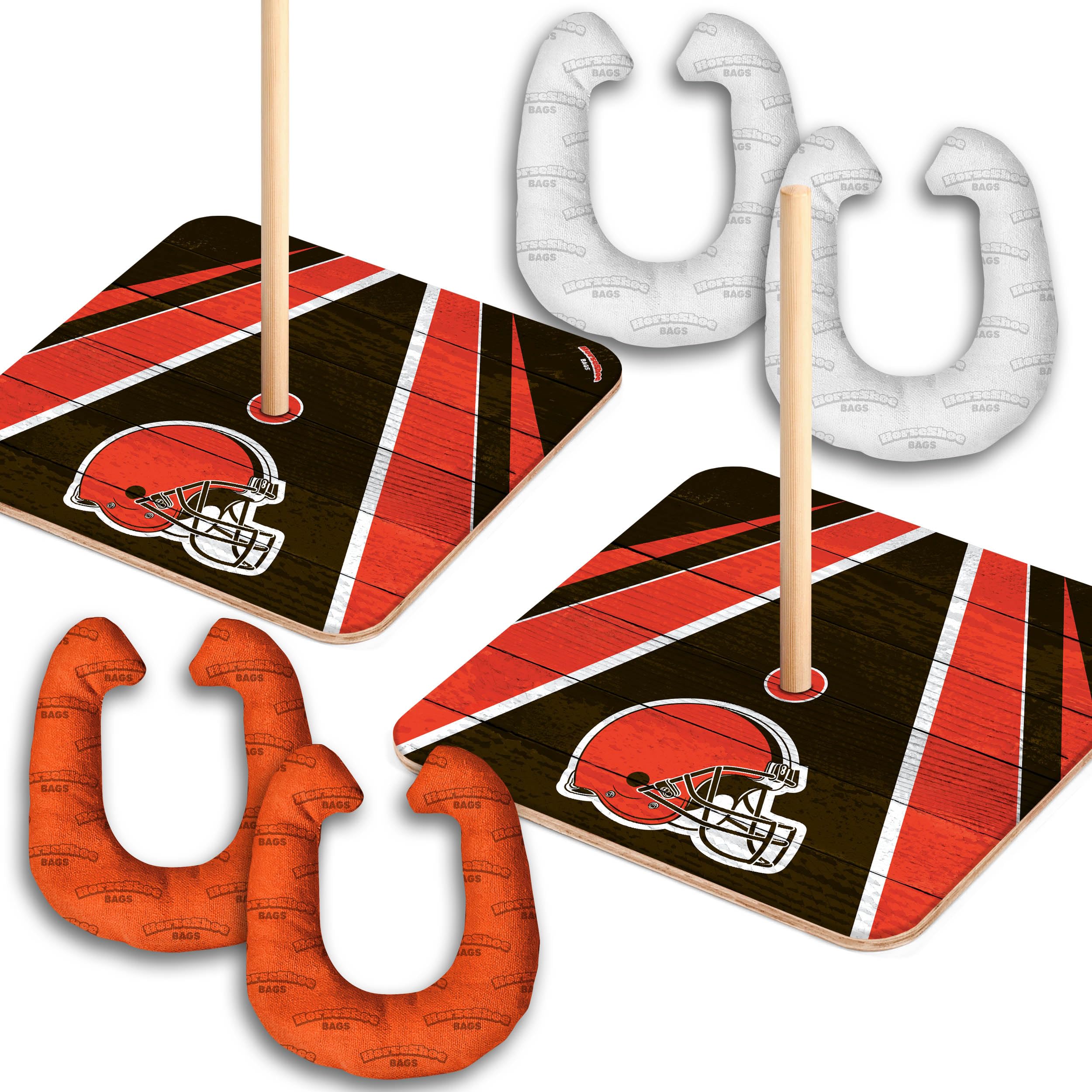 YouTheFan NFL Cleveland Browns Horseshoe Bags Game - Sports Collectibles, Sports Memorabilia, Sports Fan Shop, Sports Gifts