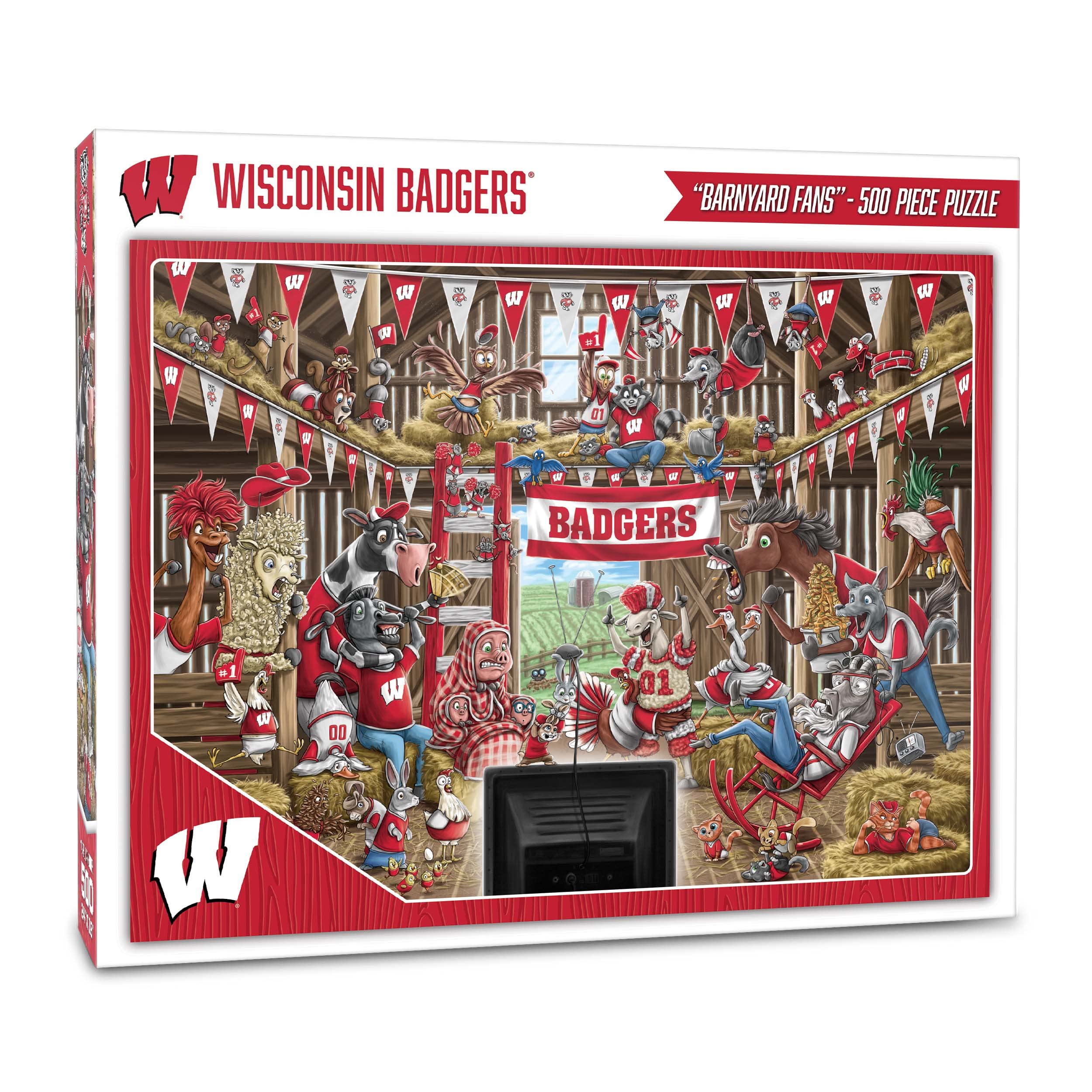 YouTheFan NCAA Wisconsin Badgers Barnyard Fans 500pc Puzzle - Sports Collectibles, Sports Memorabilia, Sports Fan Shop, Sports Gifts