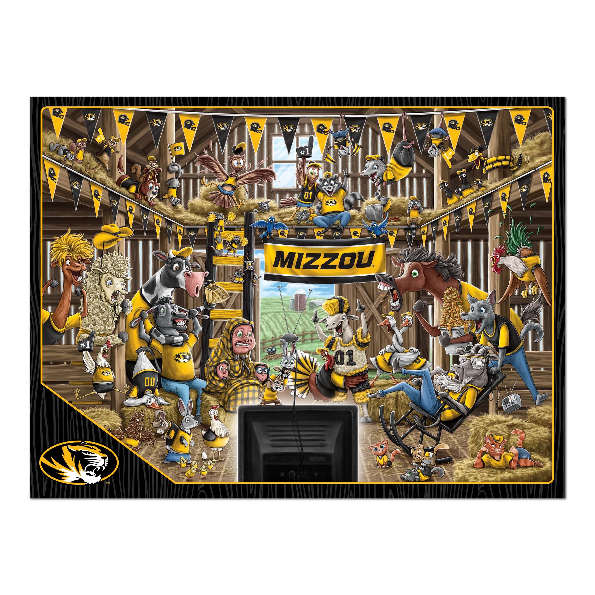 YouTheFan NCAA Missouri Tigers Barnyard Fans 500pc Puzzle - Sports Collectibles, Sports Memorabilia, Sports Fan Shop, Sports Gifts