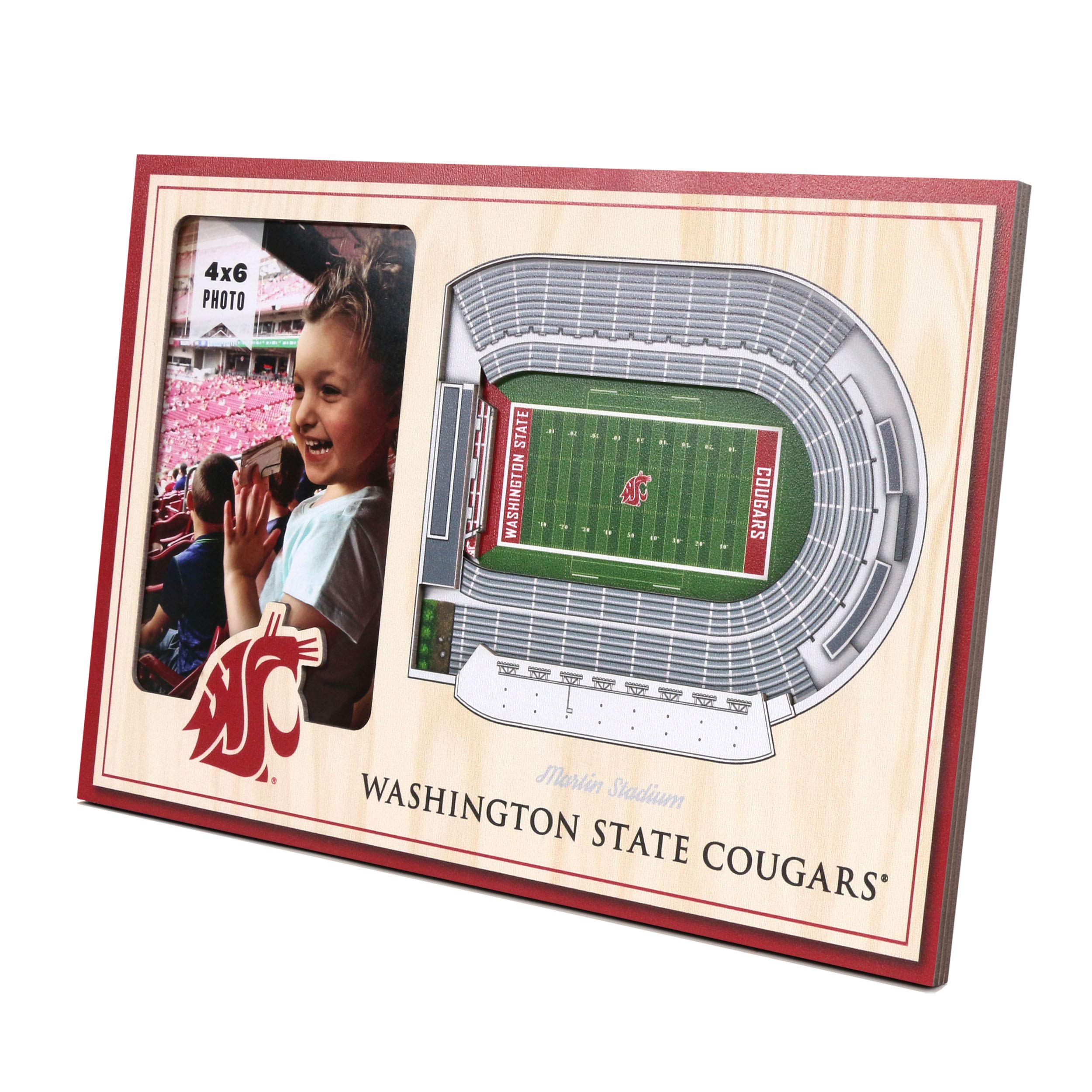 YouTheFan NCAA Washington State Cougars 3D StadiumView Picture Frame - Martin Stadium - Sports Collectibles, Sports Memorabilia, Sports Fan Shop, Sports Gifts