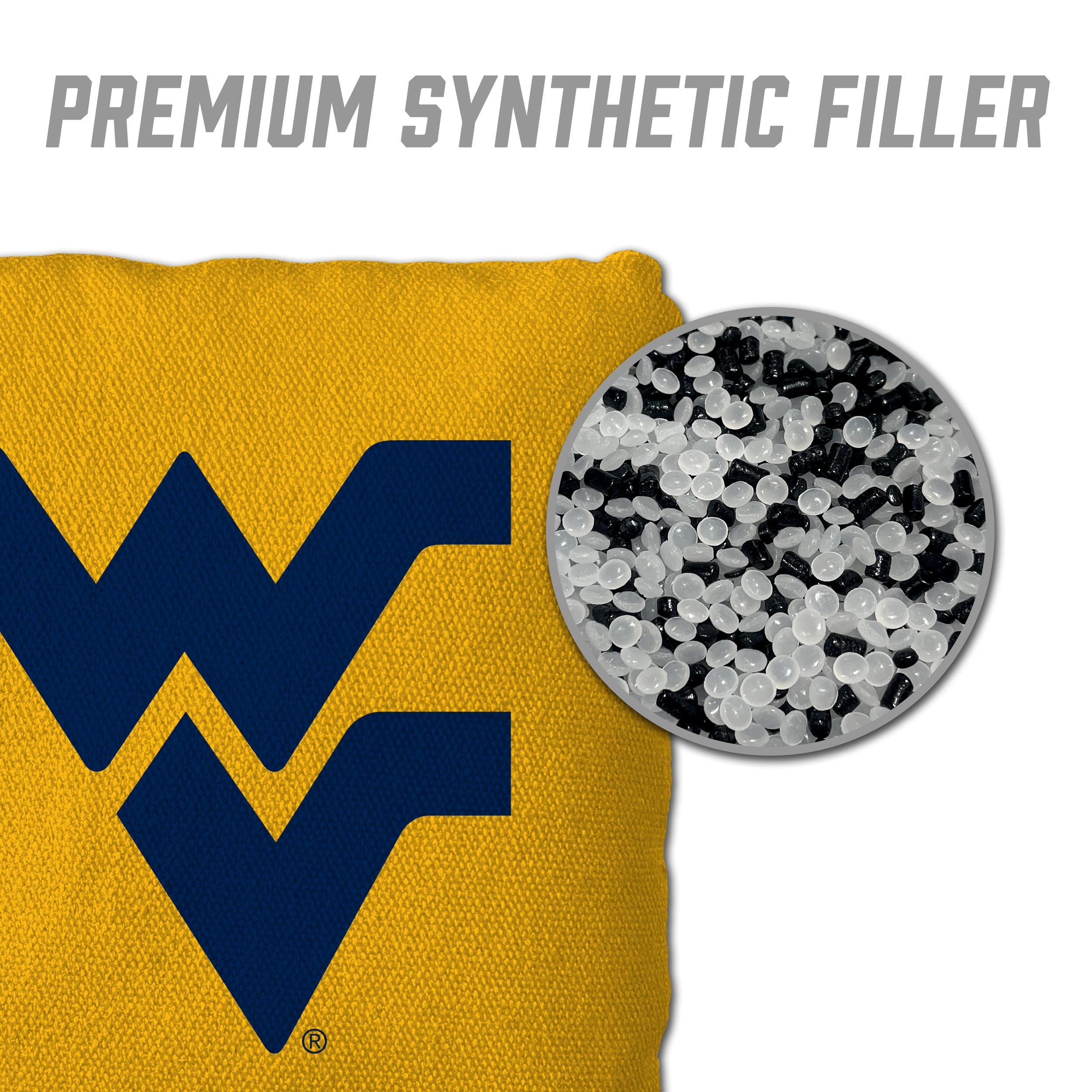 YouTheFan NCAA West Virginia Mountaineers Cornhole Bags - 4PK - Yellow - Sports Collectibles, Sports Memorabilia, Sports Fan Shop, Sports Gifts