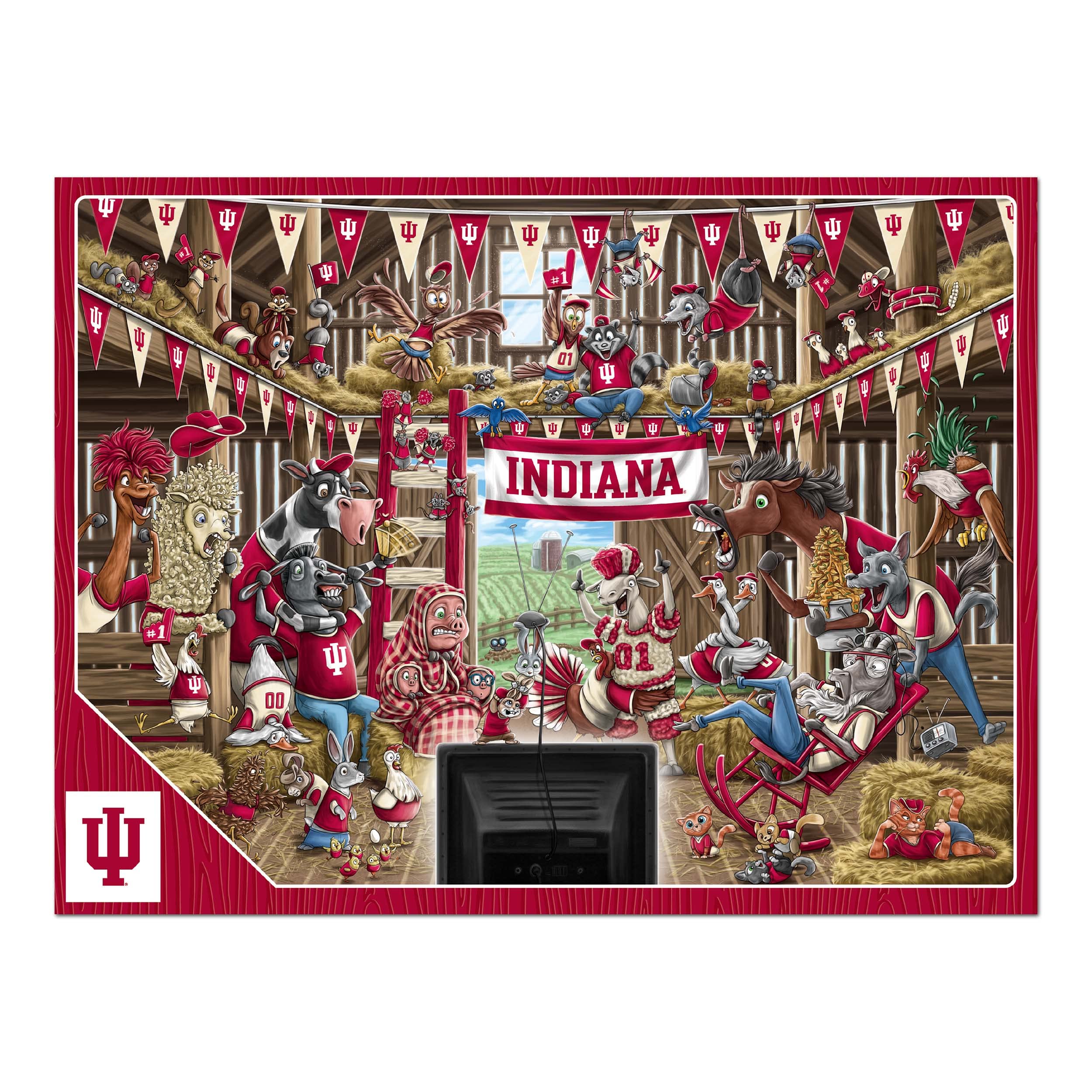 YouTheFan NCAA Indiana Hoosiers Barnyard Fans 500pc Puzzle - Sports Collectibles, Sports Memorabilia, Sports Fan Shop, Sports Gifts