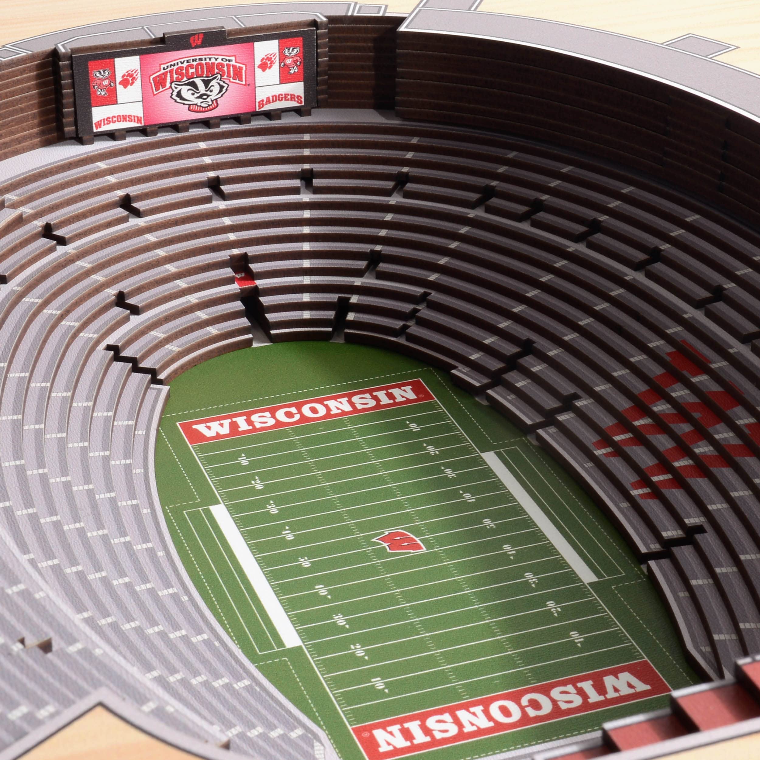 YouTheFan NCAA Wisconsin Badgers 25-Layer StadiumViews 3D Wall Art - Camp Randall Stadium - Sports Collectibles, Sports Memorabilia, Sports Fan Shop, Sports Gifts