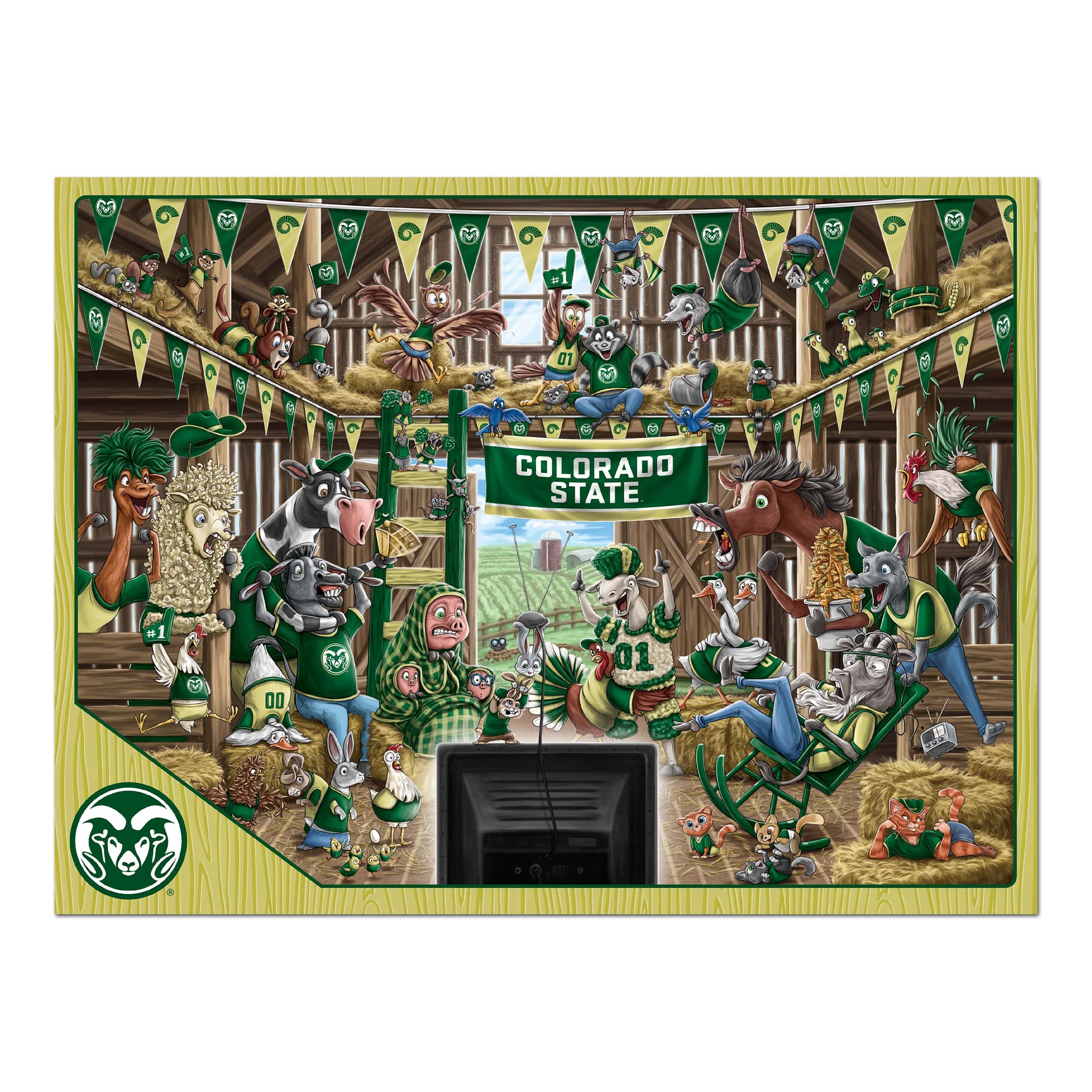 YouTheFan NCAA Colorado State Rams Barnyard Fans 500pc Puzzle - Sports Collectibles, Sports Memorabilia, Sports Fan Shop, Sports Gifts