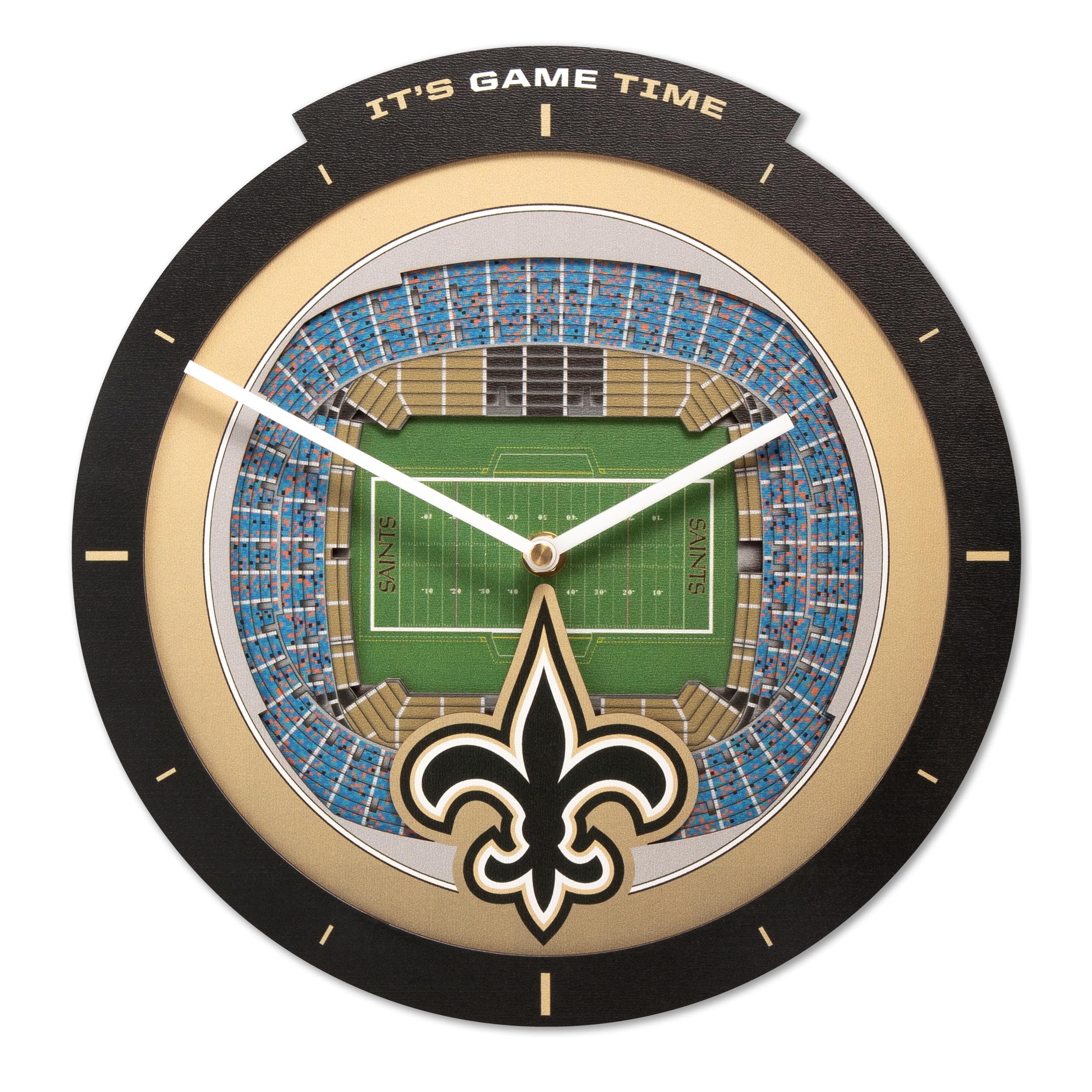 YouTheFan NFL New Orleans Saints 3D StadiumView Clock - Sports Gifts, Sports Memorabilia, Sports Collectibles, Fan Shop