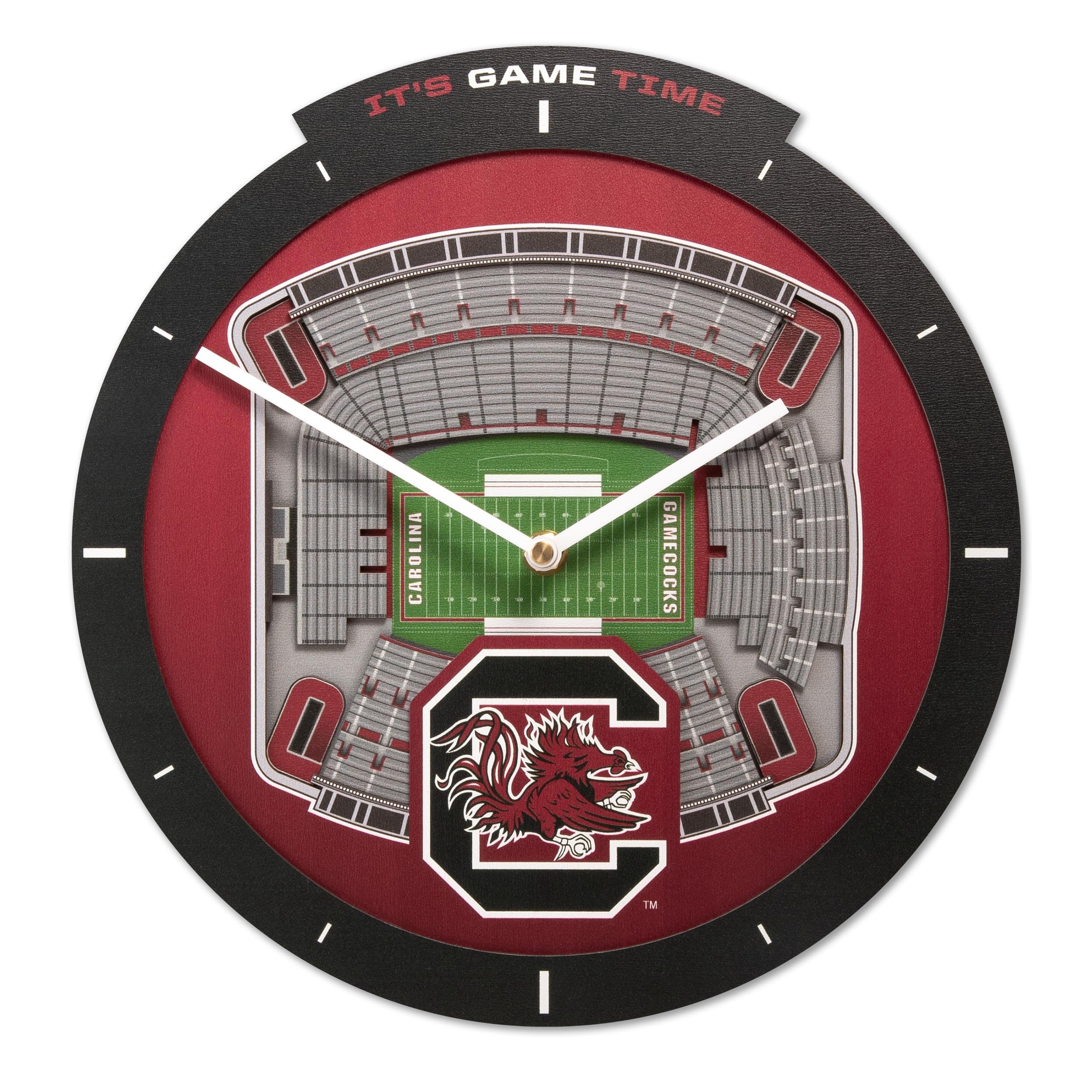 YouTheFan NCAA South Carolina Gamecocks 3D StadiumView Clock - Sports Collectibles, Sports Memorabilia, Sports Fan Shop, Sports Gifts