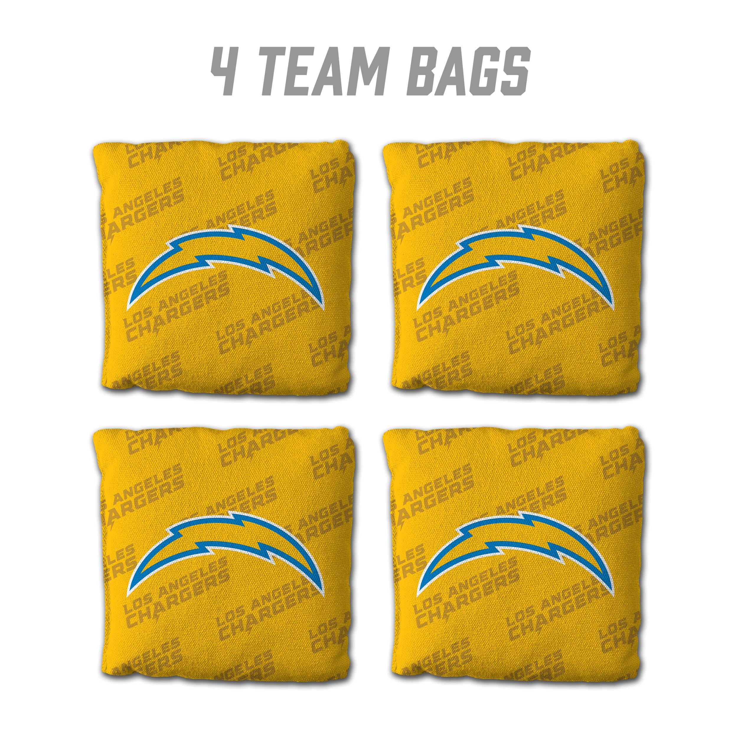 YouTheFan NFL Los Angeles Chargers Cornhole Bags - 4PK - Yellow - Sports Collectibles, Sports Memorabilia, Sports Fan Shop, Sports Gifts
