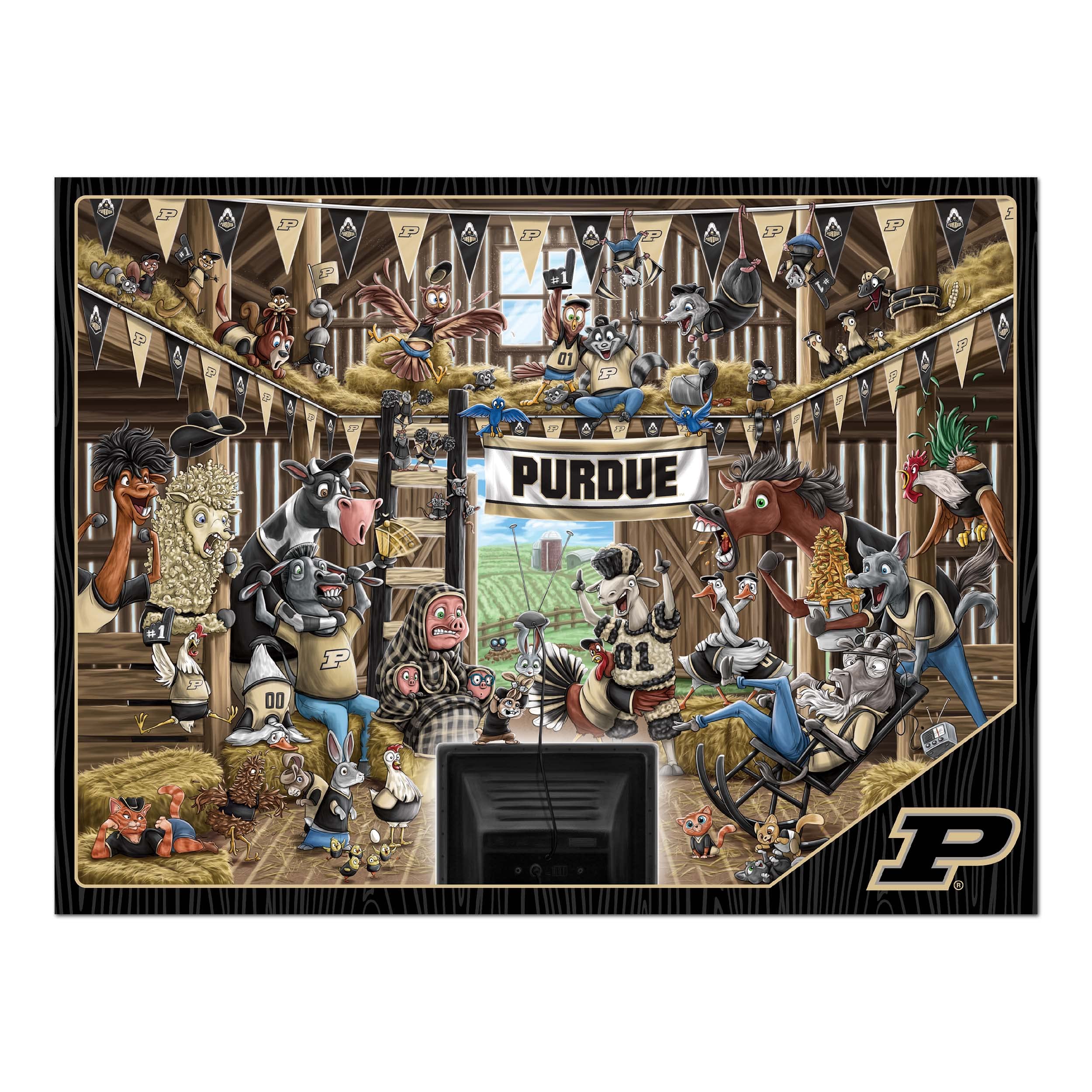 YouTheFan NCAA Purdue Boilermakers Barnyard Fans 500pc Puzzle - Sports Collectibles, Sports Memorabilia, Sports Fan Shop, Sports Gifts