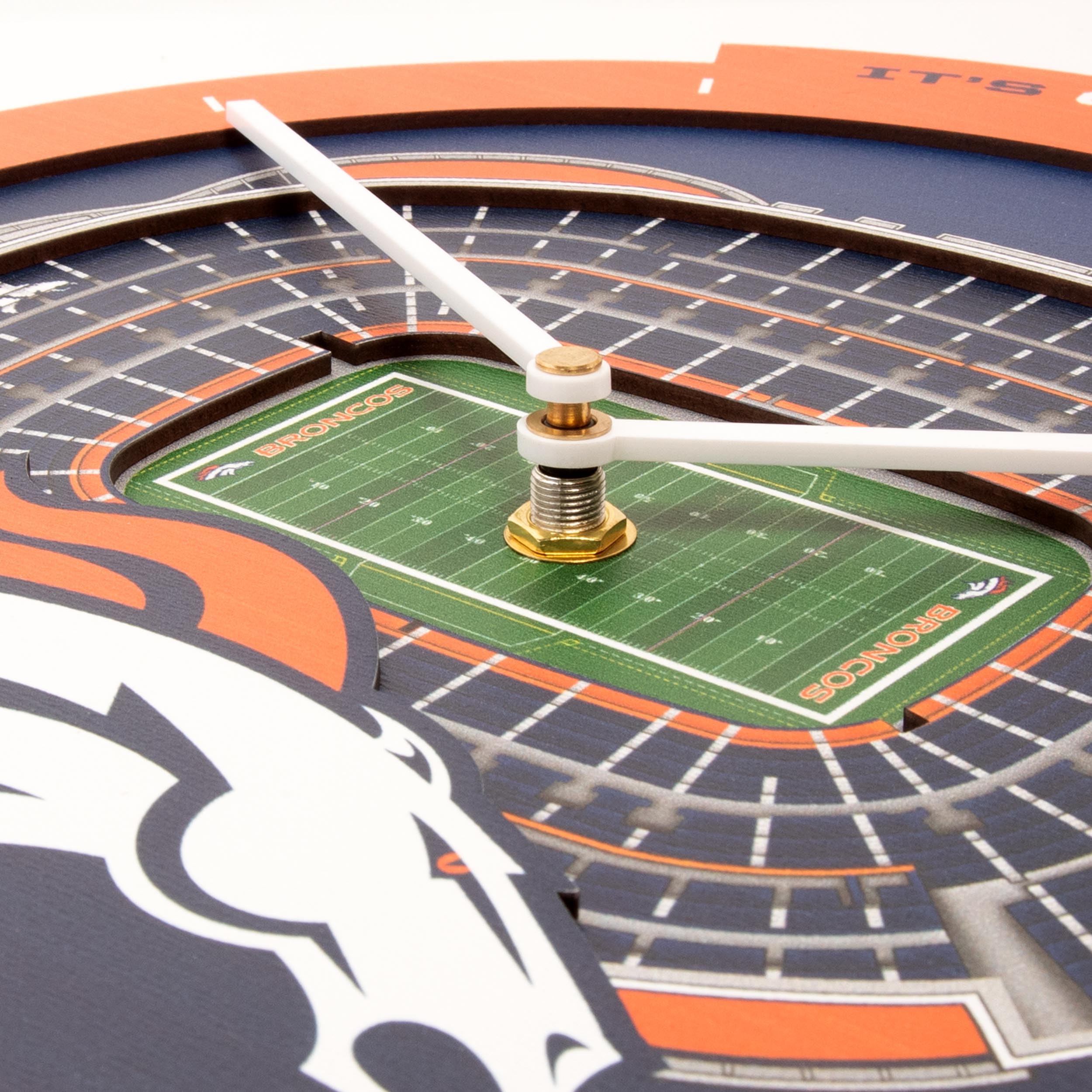 YouTheFan NFL Denver Broncos 3D StadiumView Clock - Sports Gifts, Sports Memorabilia, Sports Collectibles, Fan Shop