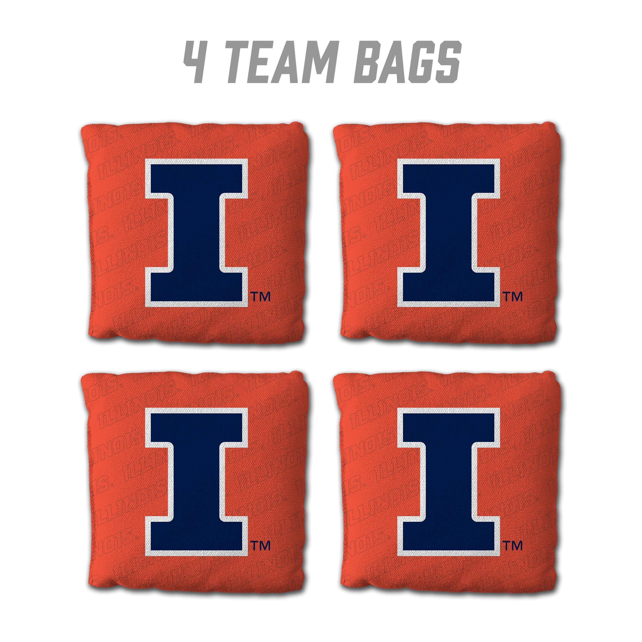YouTheFan NCAA Illinois Fighting Illini Cornhole Bags - 4PK - Orange - Sports Collectibles, Sports Memorabilia, Sports Fan Shop, Sports Gifts
