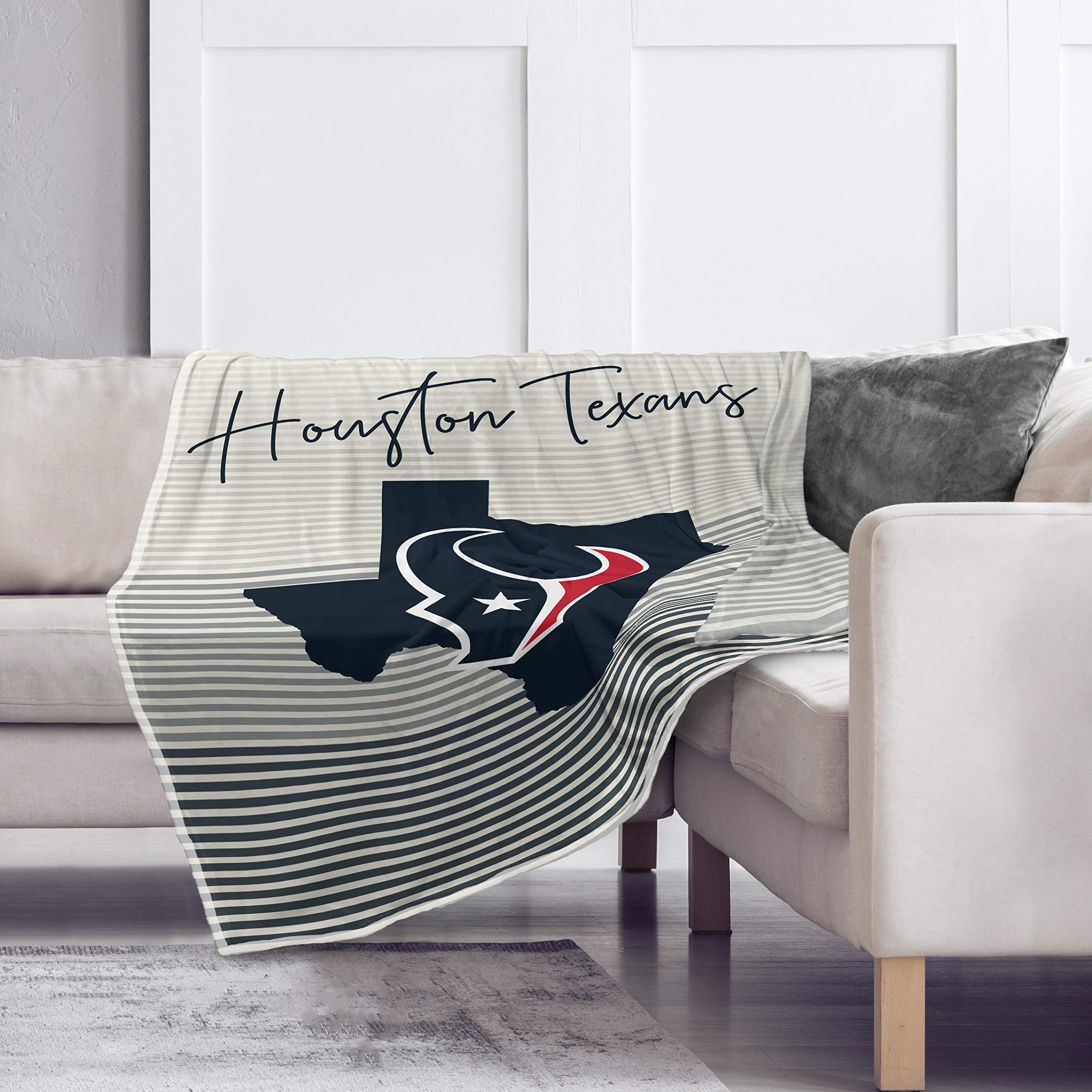 Pegasus Sports NFL Ultra Fleece State Stripe Blanket- Houston Texans, Team Color, 60x70 - Sports Gifts, Sports Memorabilia, Sports Collectibles, Fan Shop
