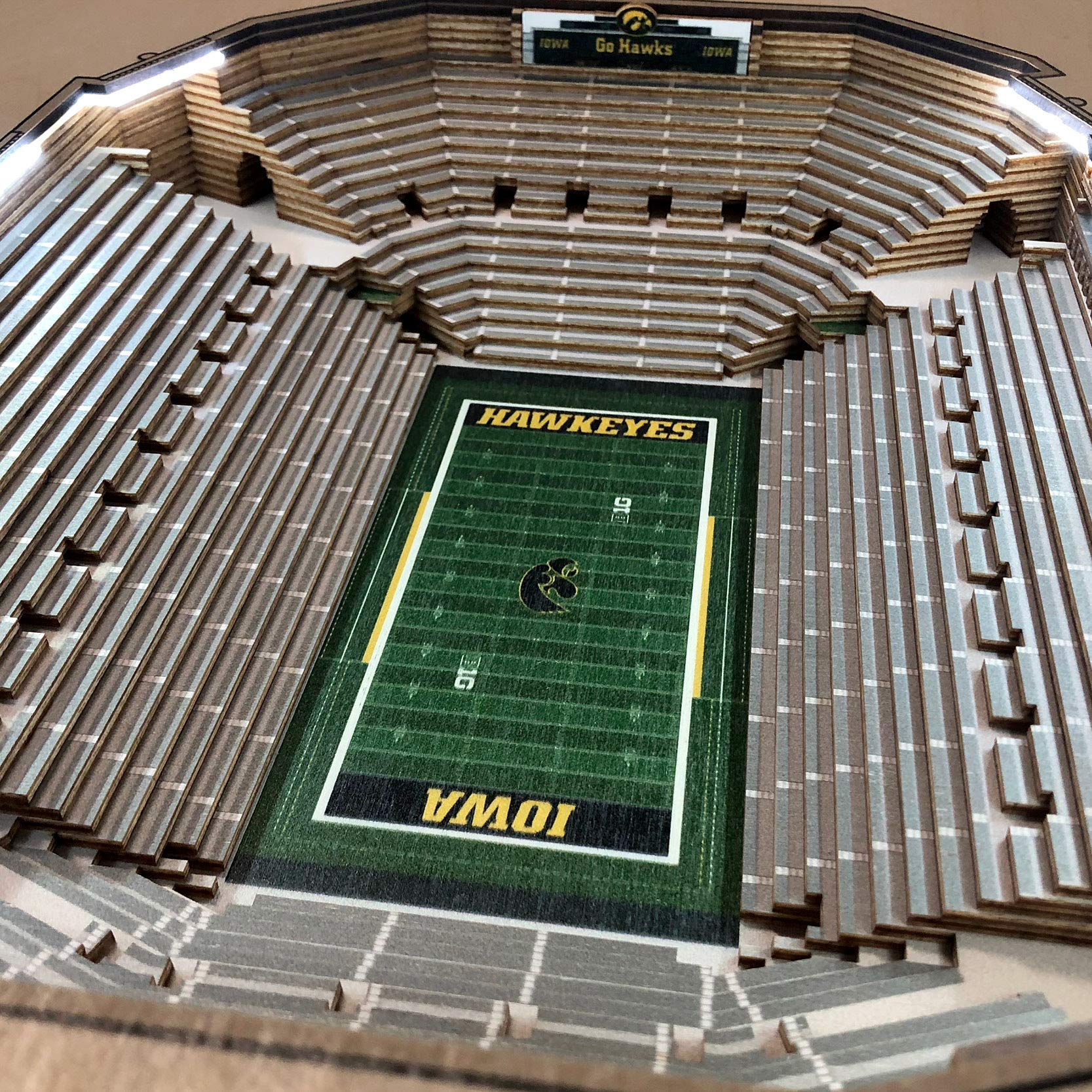 YouTheFan NCAA Iowa Hawkeyes 25-Layer StadiumViews End Table - Kinnick Stadium - Sports Collectibles, Sports Memorabilia, Sports Fan Shop, Sports Gifts