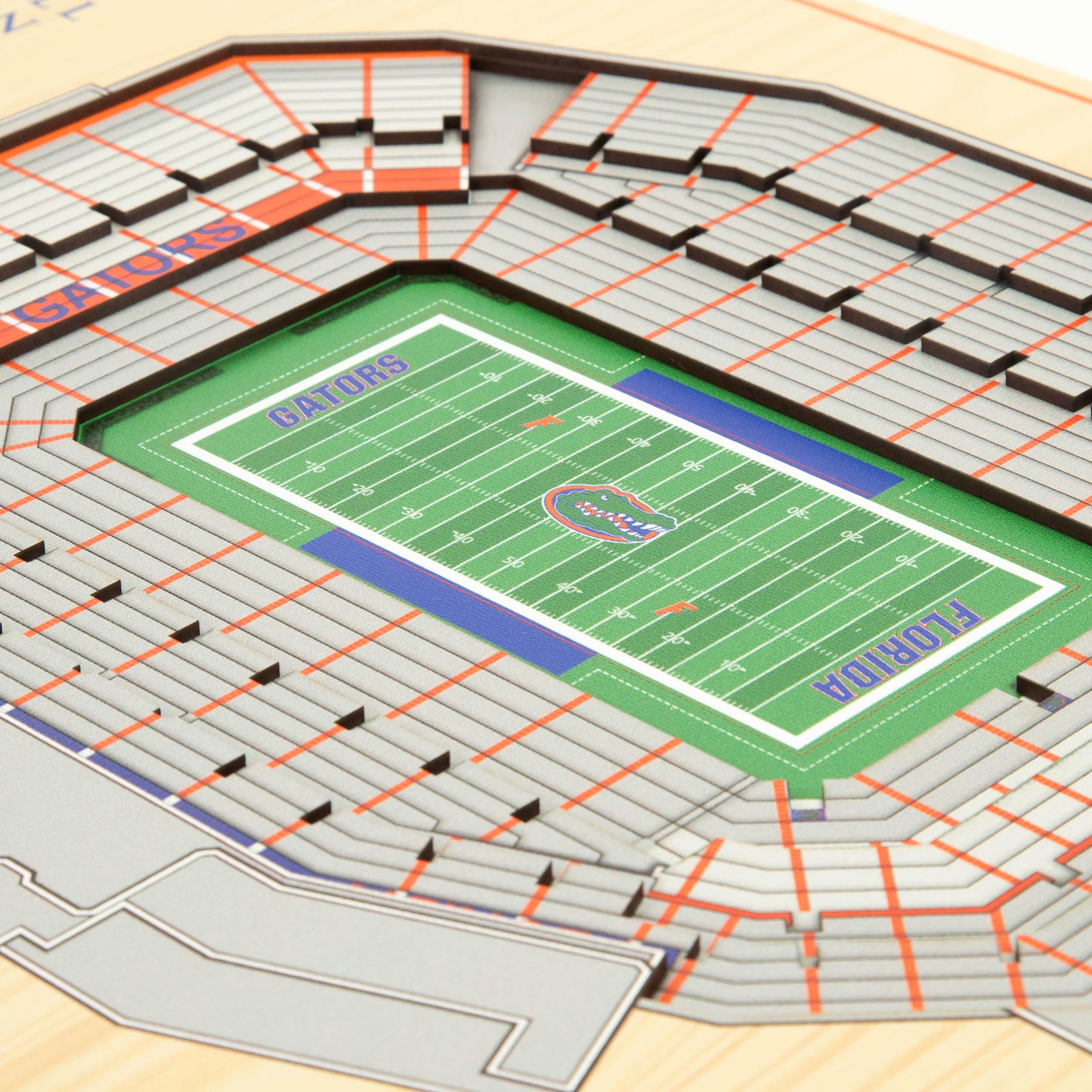 YouTheFan NCAA Florida Gators 5-Layer StadiumView 3D Wall Art - Ben Hill Griffin Stadium, 13.00" x 17.00" - Sports Collectibles, Sports Memorabilia, Sports Fan Shop, Sports Gifts