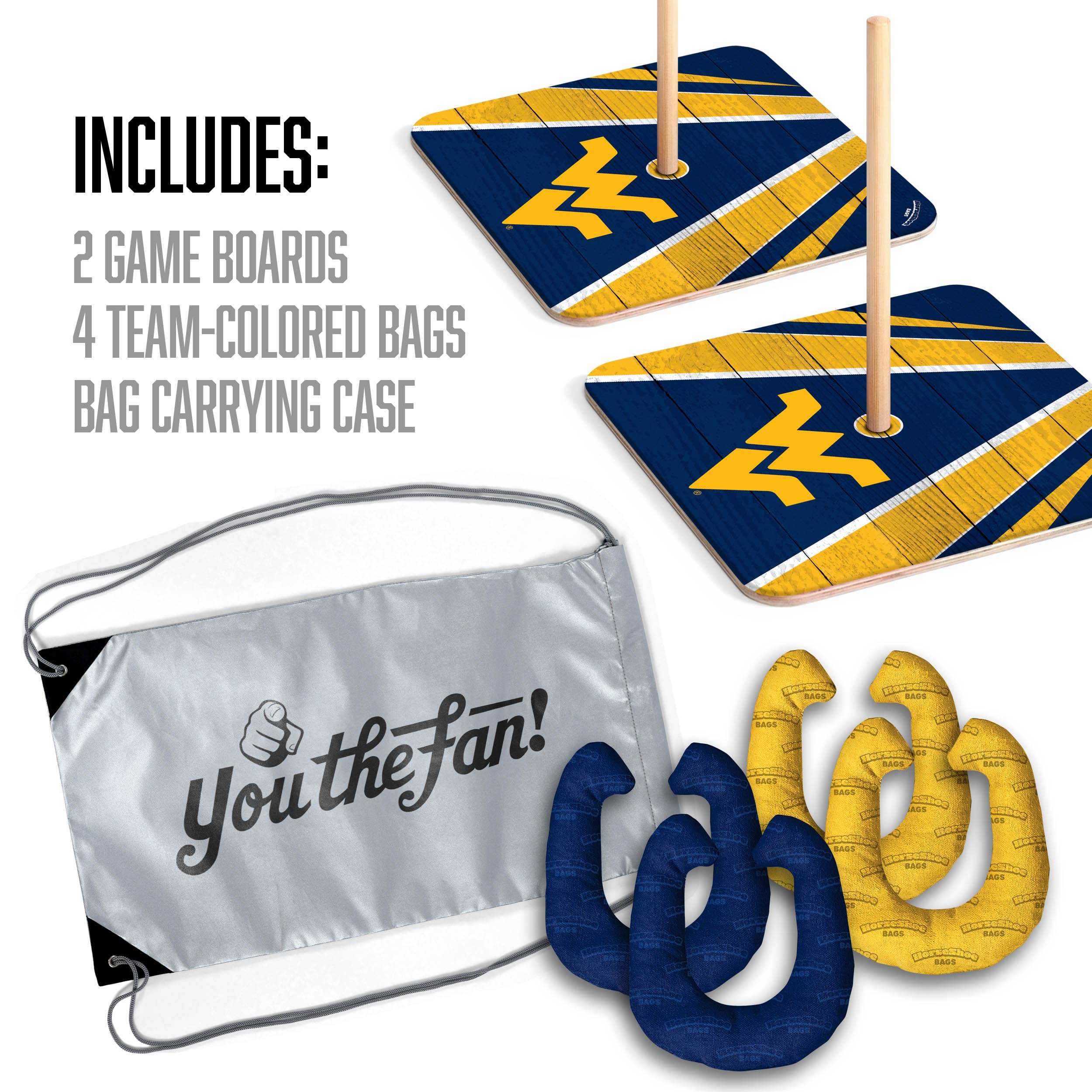 YouTheFan NCAA West Virginia Mountaineers Horseshoe Bags - Sports Collectibles, Sports Memorabilia, Sports Fan Shop, Sports Gifts