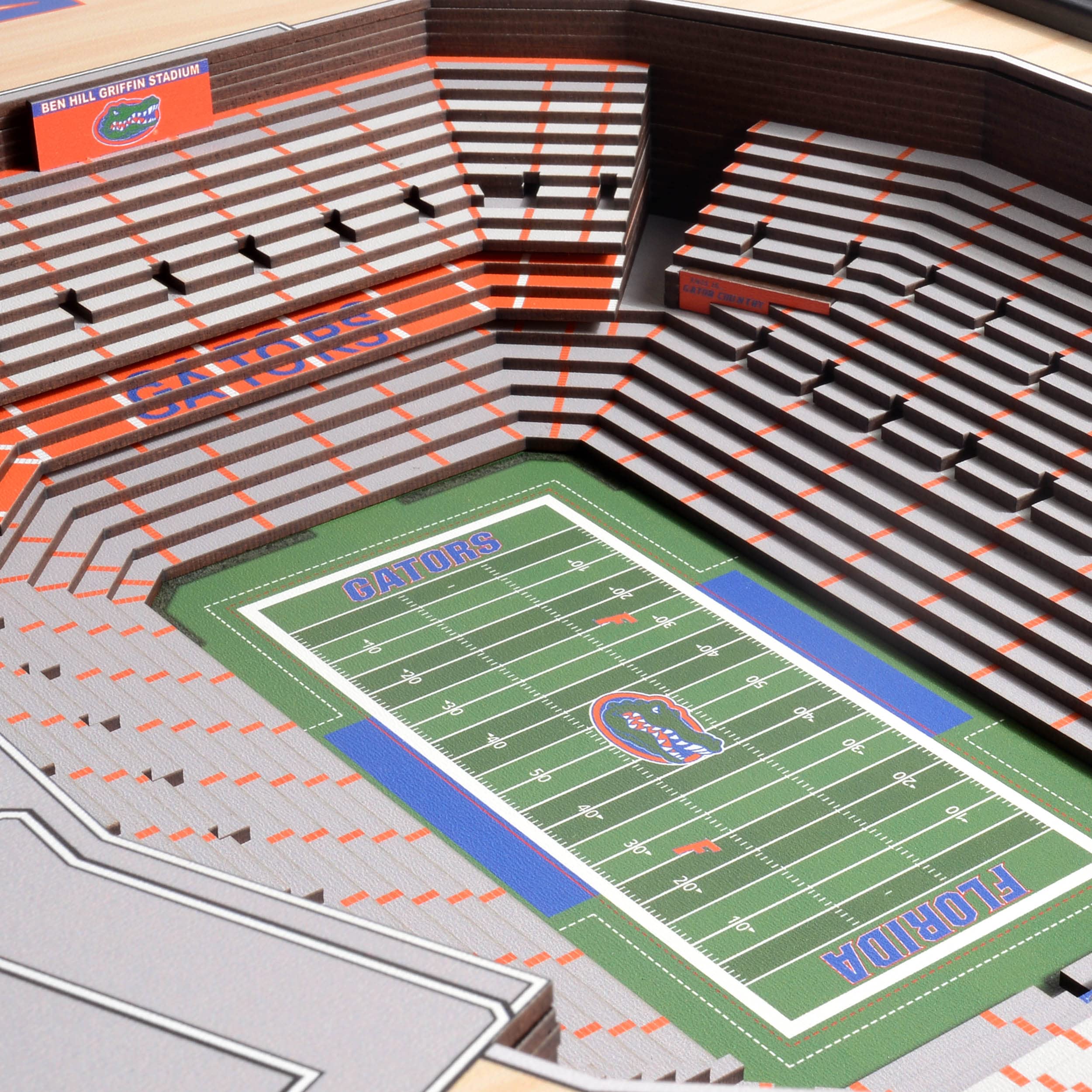 YouTheFan NCAA Florida Gators 25-Layer StadiumView 3D Wall Art , 25.5 x 3.5 x 19.5 Inches, Brown - Sports Collectibles, Sports Memorabilia, Sports Fan Shop, Sports Gifts