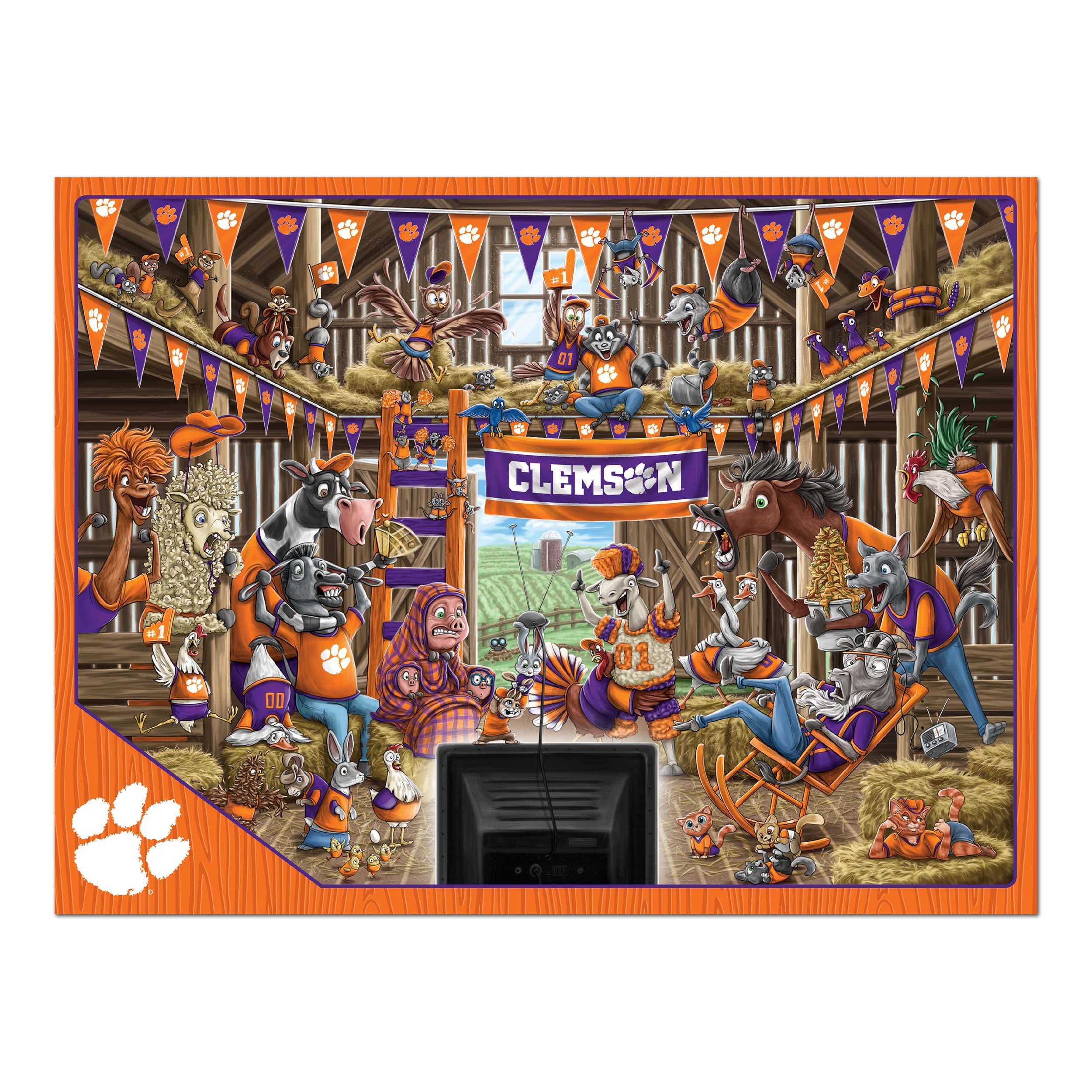 YouTheFan NCAA Clemson Tigers Barnyard Fans 500pc Puzzle - Sports Collectibles, Sports Memorabilia, Sports Fan Shop, Sports Gifts