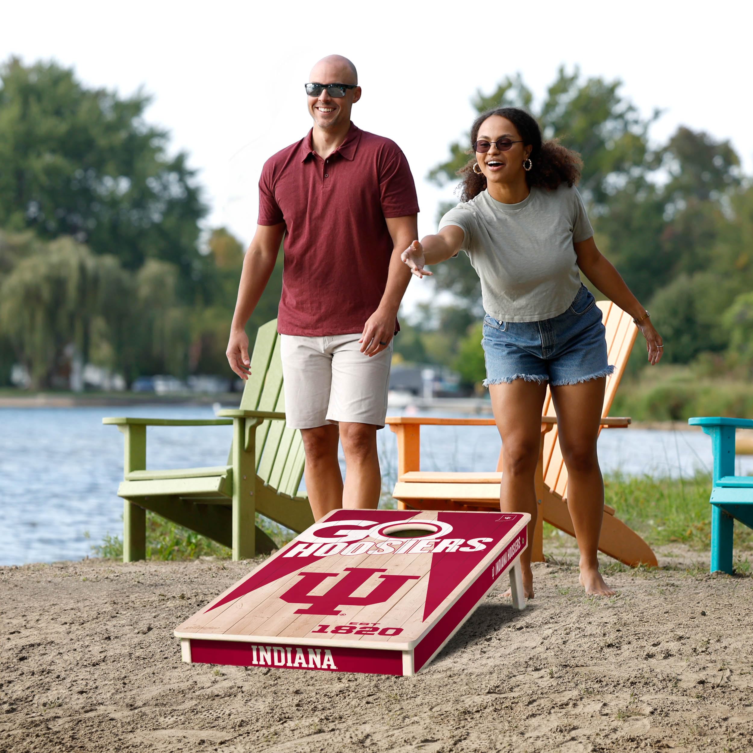 YouTheFan NCAA Indiana Hoosiers 2’ x 4’ Professional Wood Cornhole Game with Logo Bags - Sports Collectibles, Sports Memorabilia, Sports Fan Shop, Sports Gifts