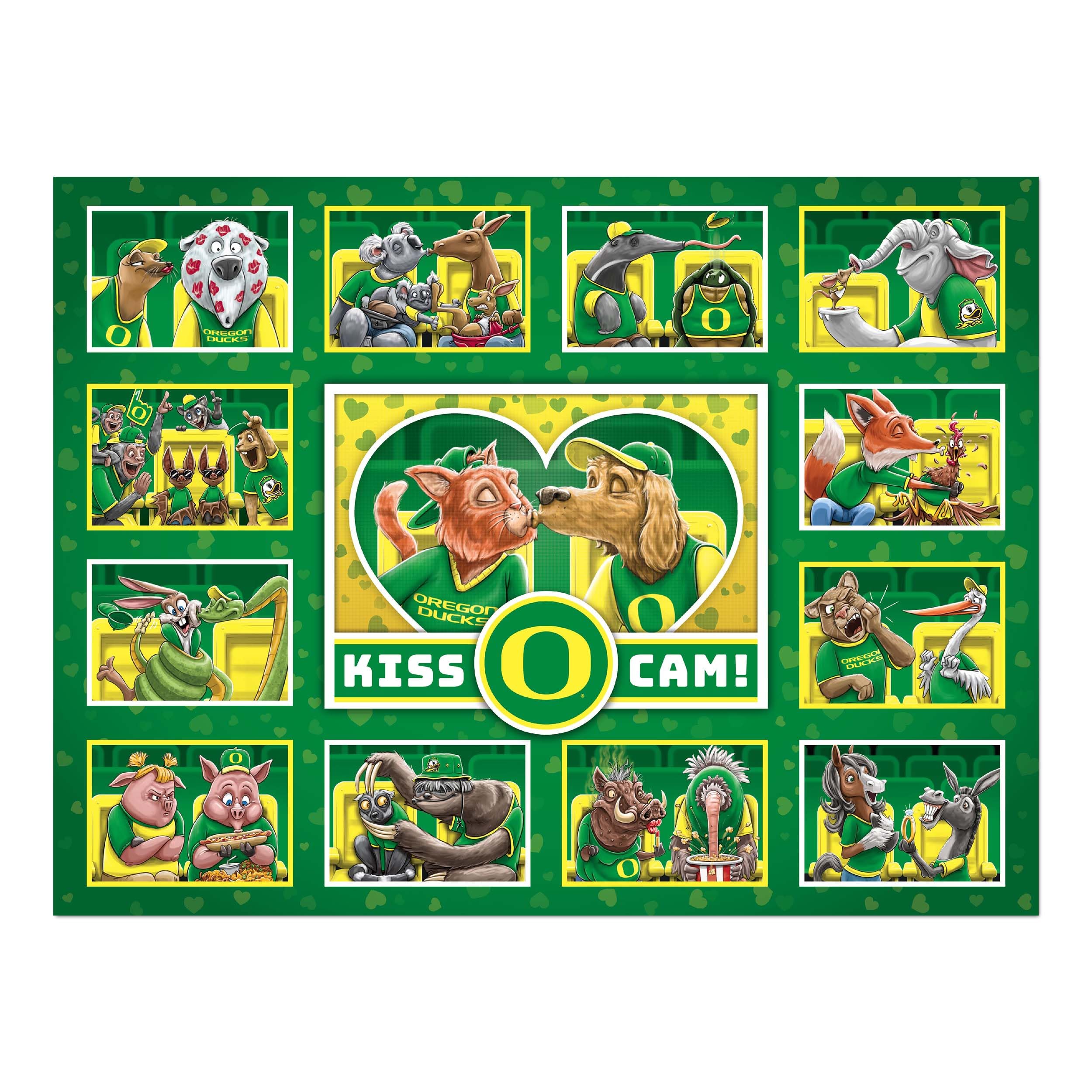 YouTheFan NCAA Oregon Ducks Kiss Cam 500pc Puzzle - Sports Collectibles, Sports Memorabilia, Sports Fan Shop, Sports Gifts