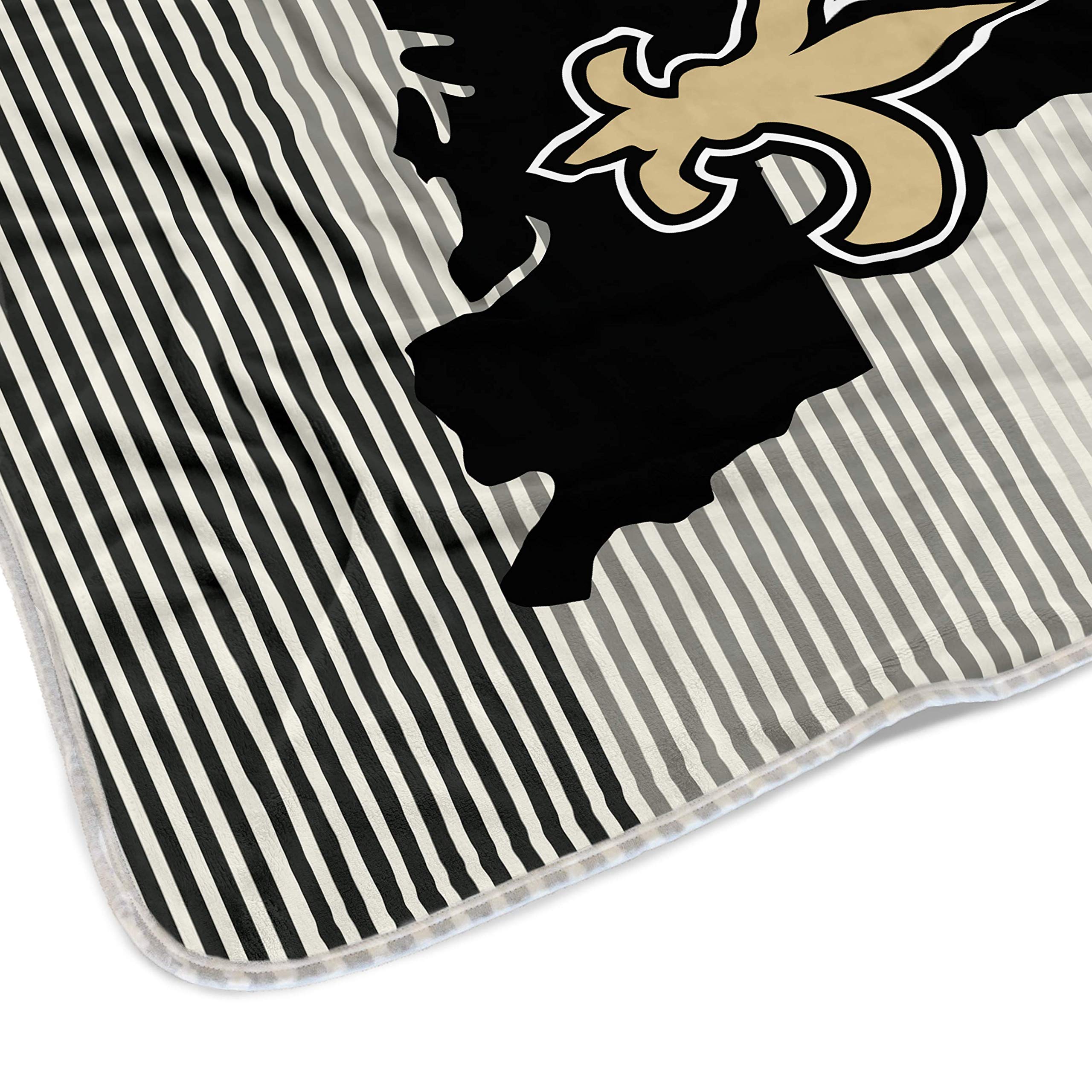 Pegasus Sports NFL Ultra Fleece State Stripe Blanket- New Orleans Saints, Team Color, 60x70 - Sports Gifts, Sports Memorabilia, Sports Collectibles, Fan Shop