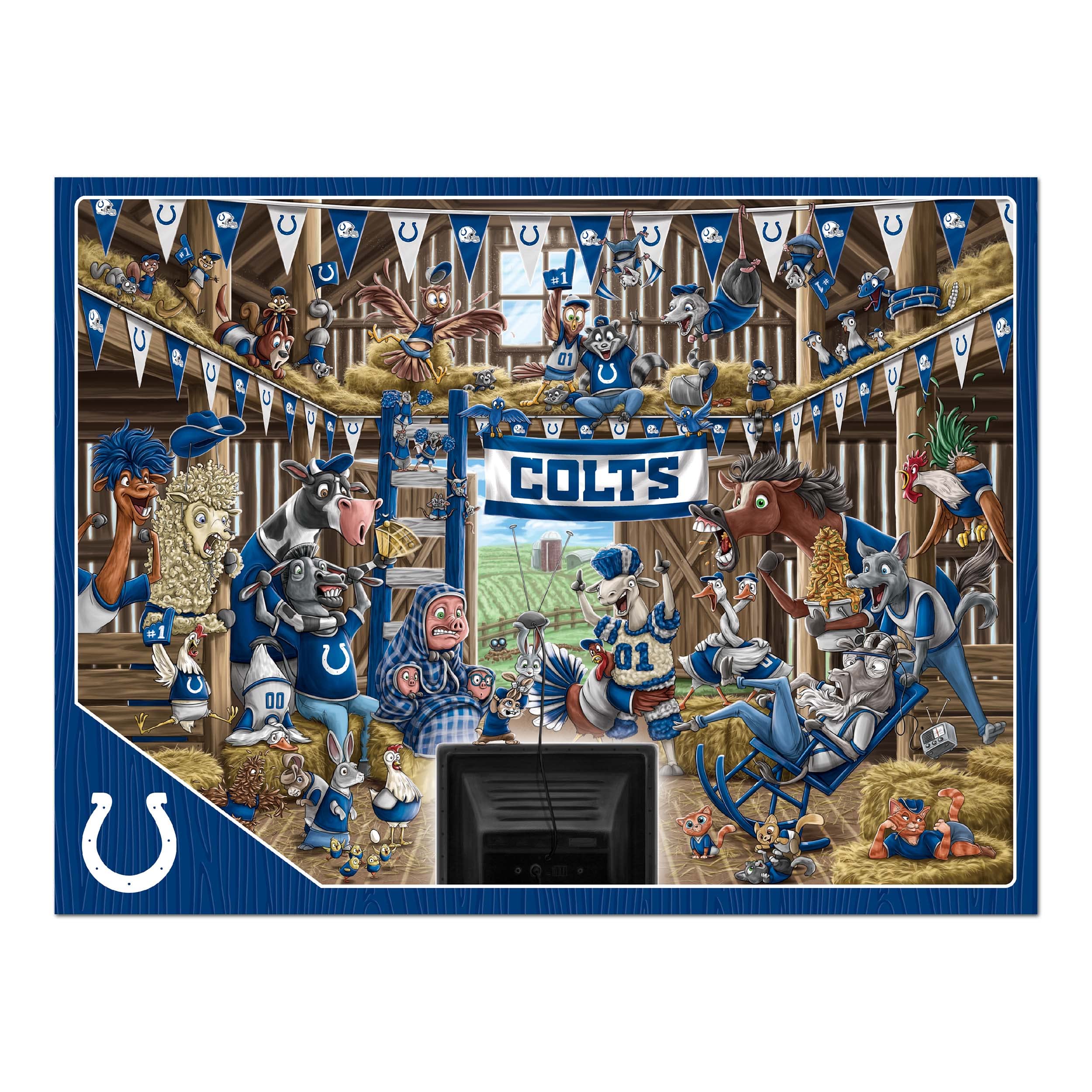 YouTheFan NFL Indianapolis Colts Barnyard Fans 500pc Puzzle - Sports Collectibles, Sports Memorabilia, Sports Fan Shop, Sports Gifts