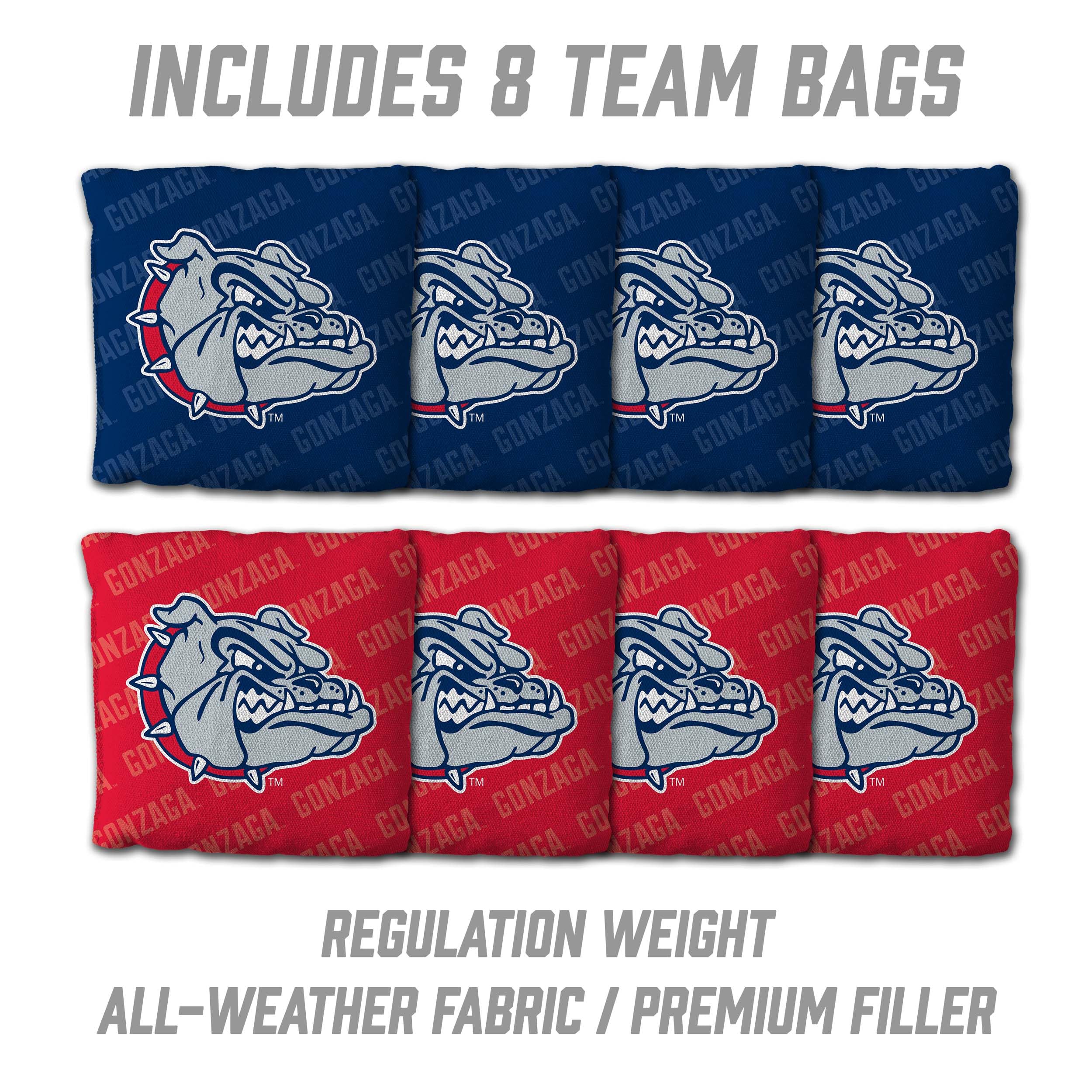 YouTheFan NCAA Gonzaga Bulldogs 2’ x 4’ Professional Wood Cornhole Game with Logo Bags - Sports Collectibles, Sports Memorabilia, Sports Fan Shop, Sports Gifts