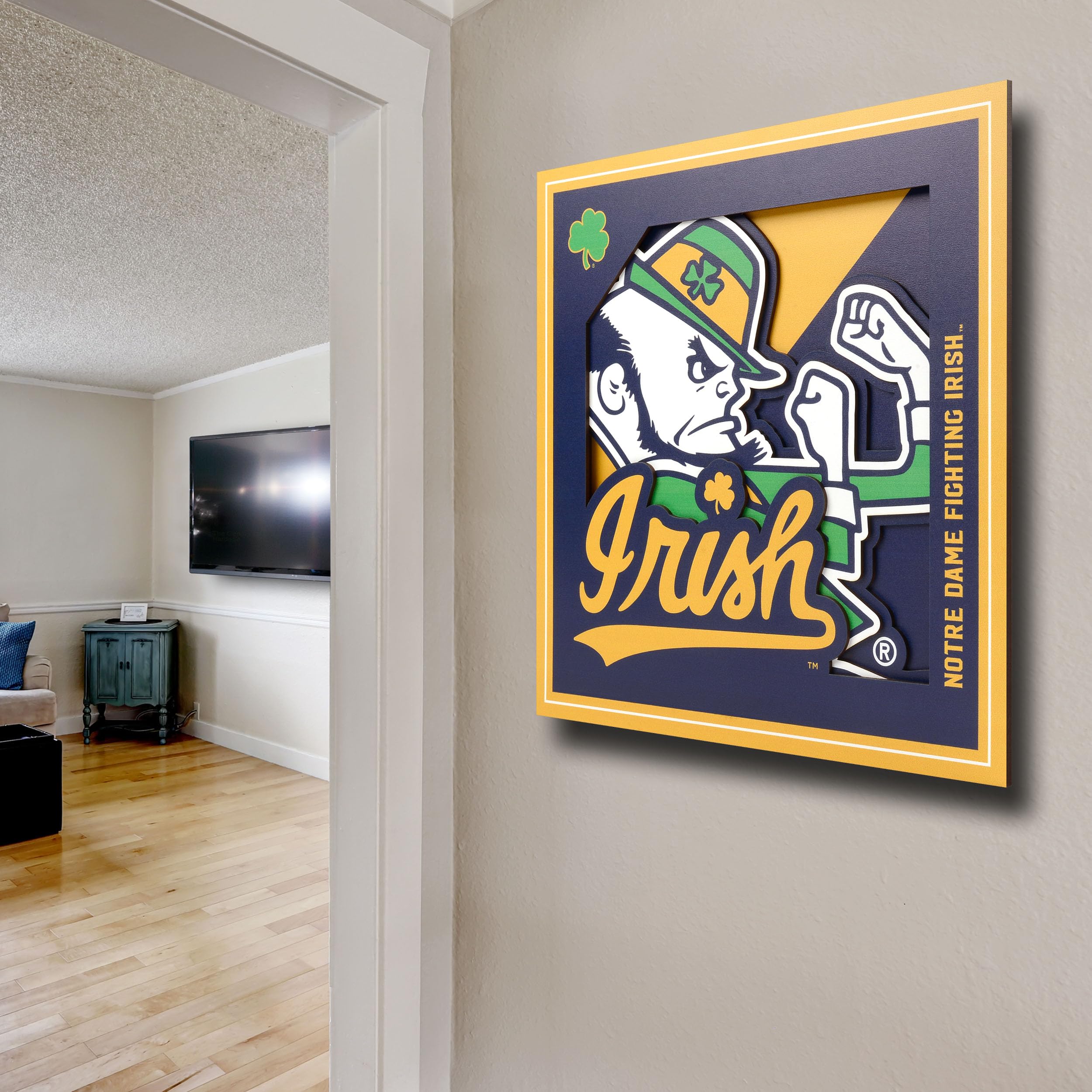 YouTheFan NCAA Notre Dame Fighting Irish 3D Logo Series Wall Art - 12x12 - Sports Collectibles, Sports Memorabilia, Sports Fan Shop, Sports Gifts