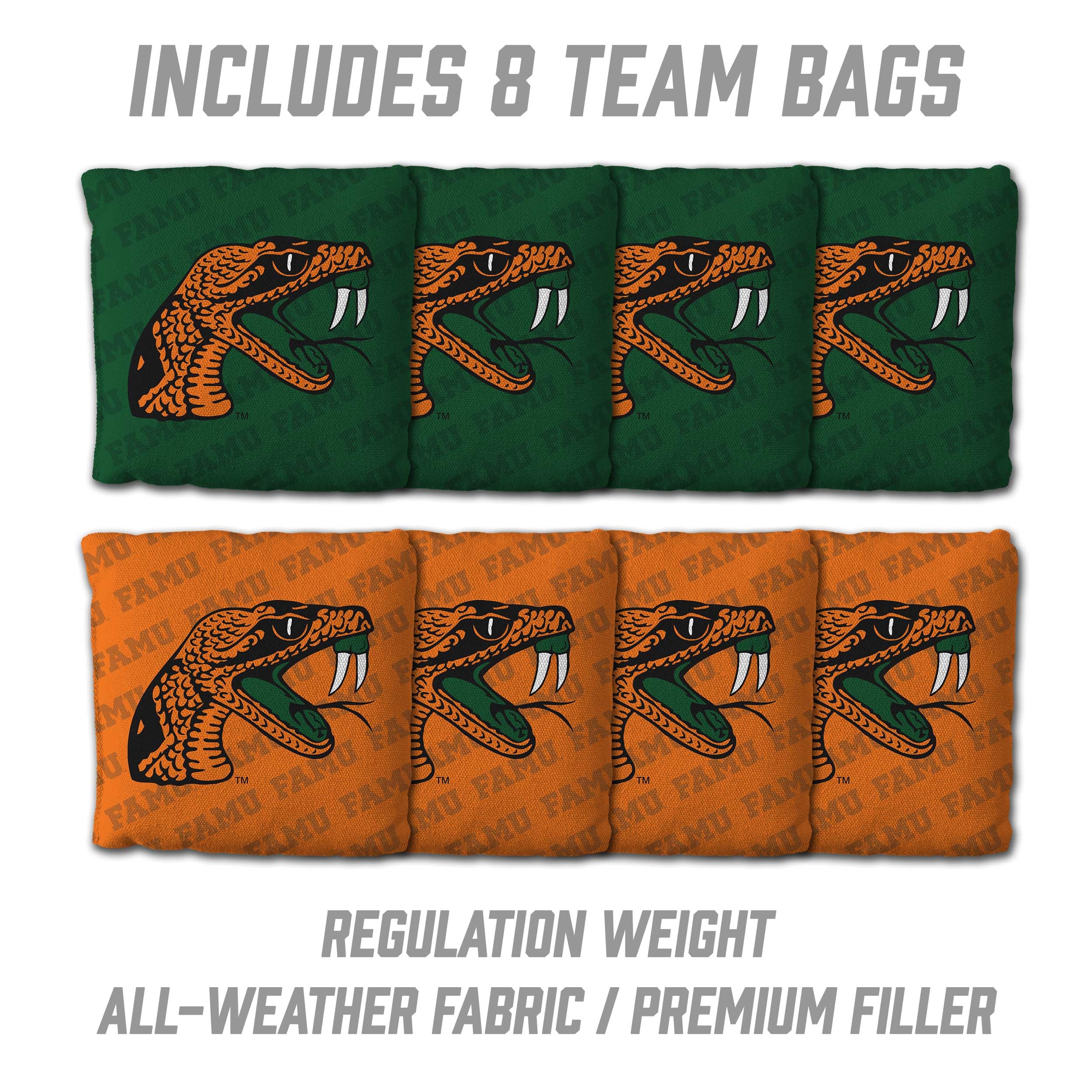 YouTheFan NCAA Florida A&M Rattler 2’ x 4’ Professional Wood Cornhole Game with Logo Bags - Sports Collectibles, Sports Memorabilia, Sports Fan Shop, Sports Gifts