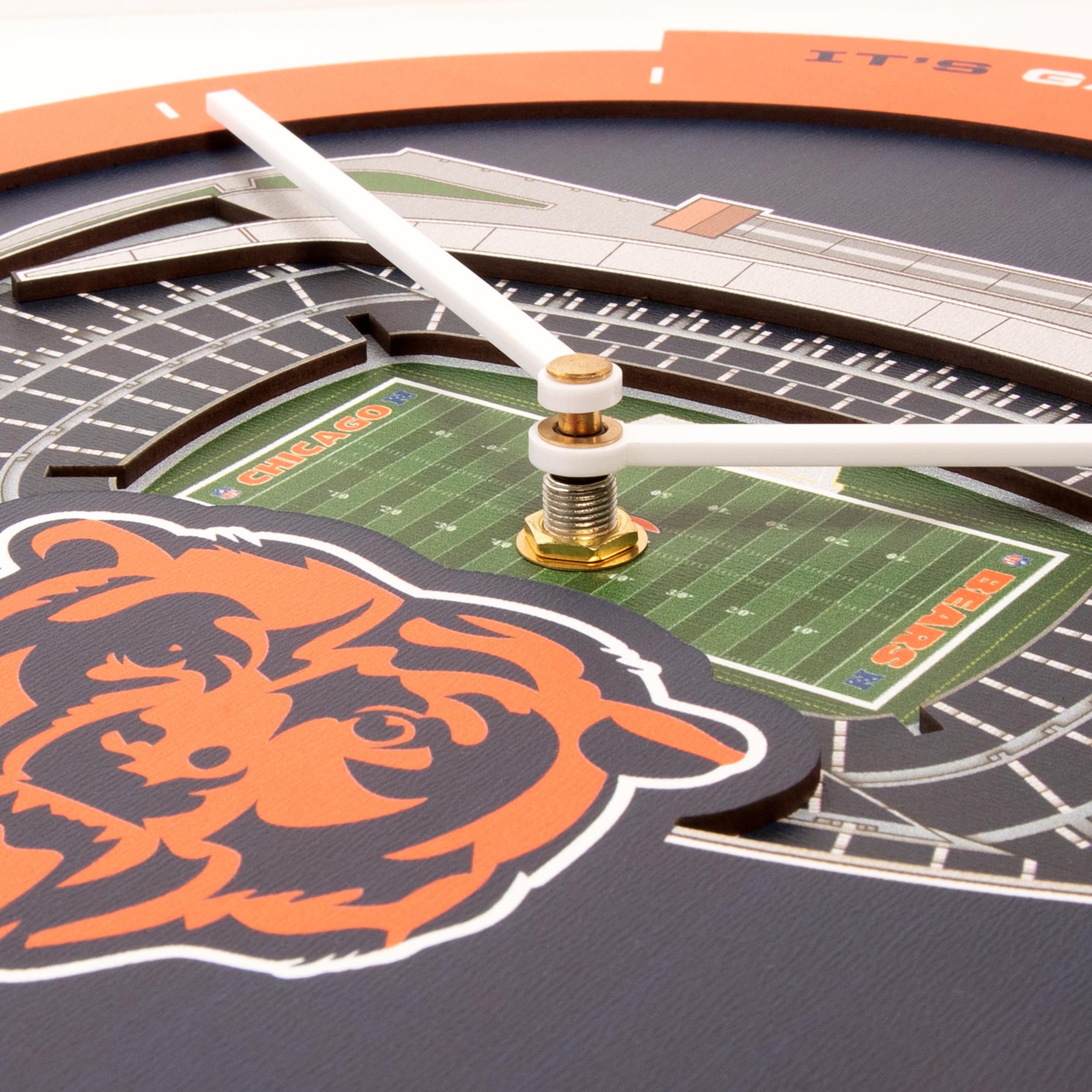 YouTheFan NFL Chicago Bears 3D StadiumView Clock - Sports Gifts, Sports Memorabilia, Sports Collectibles, Fan Shop