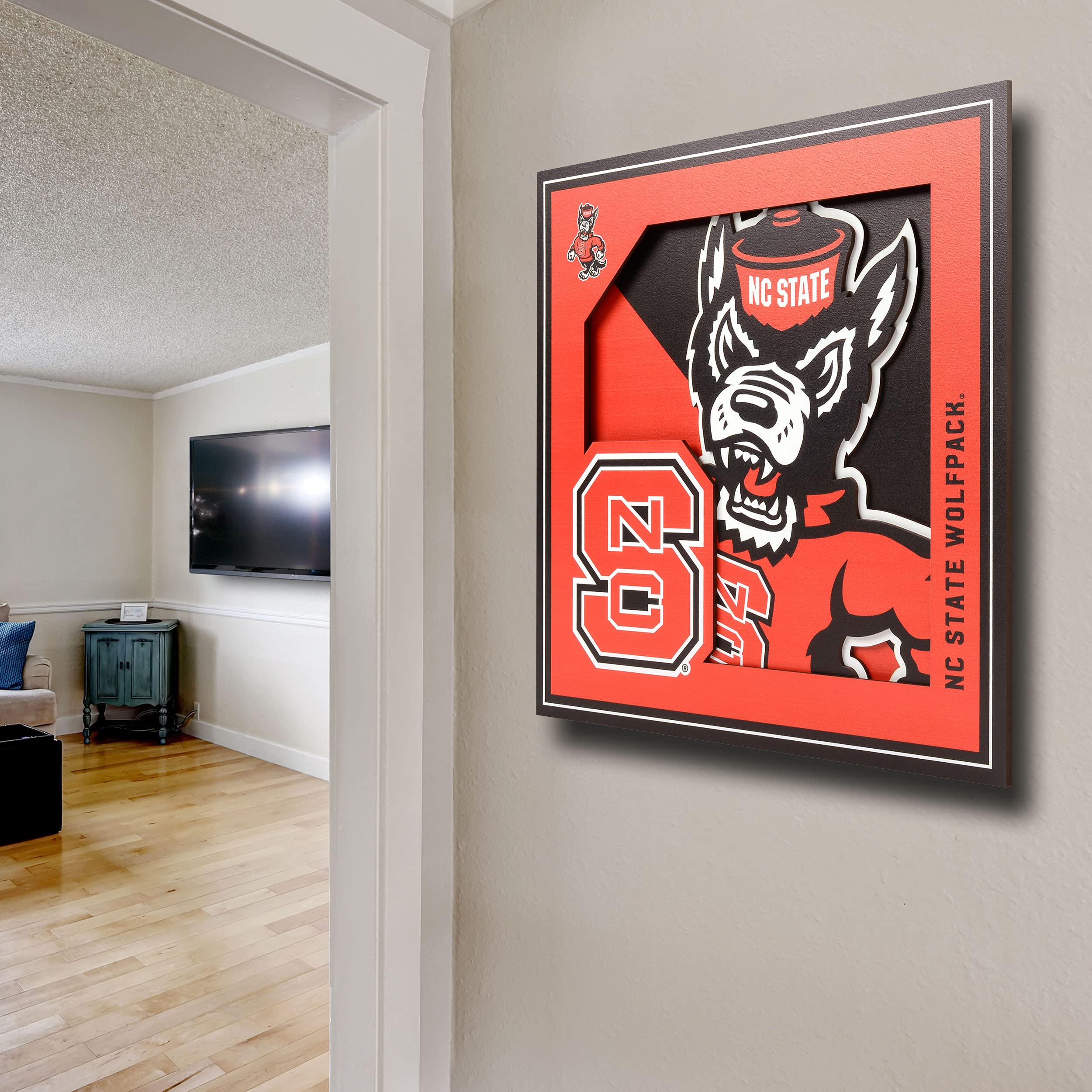 YouTheFan NCAA NC State Wolfpack 3D Logo Series Wall Art - 12x12 - Sports Collectibles, Sports Memorabilia, Sports Fan Shop, Sports Gifts
