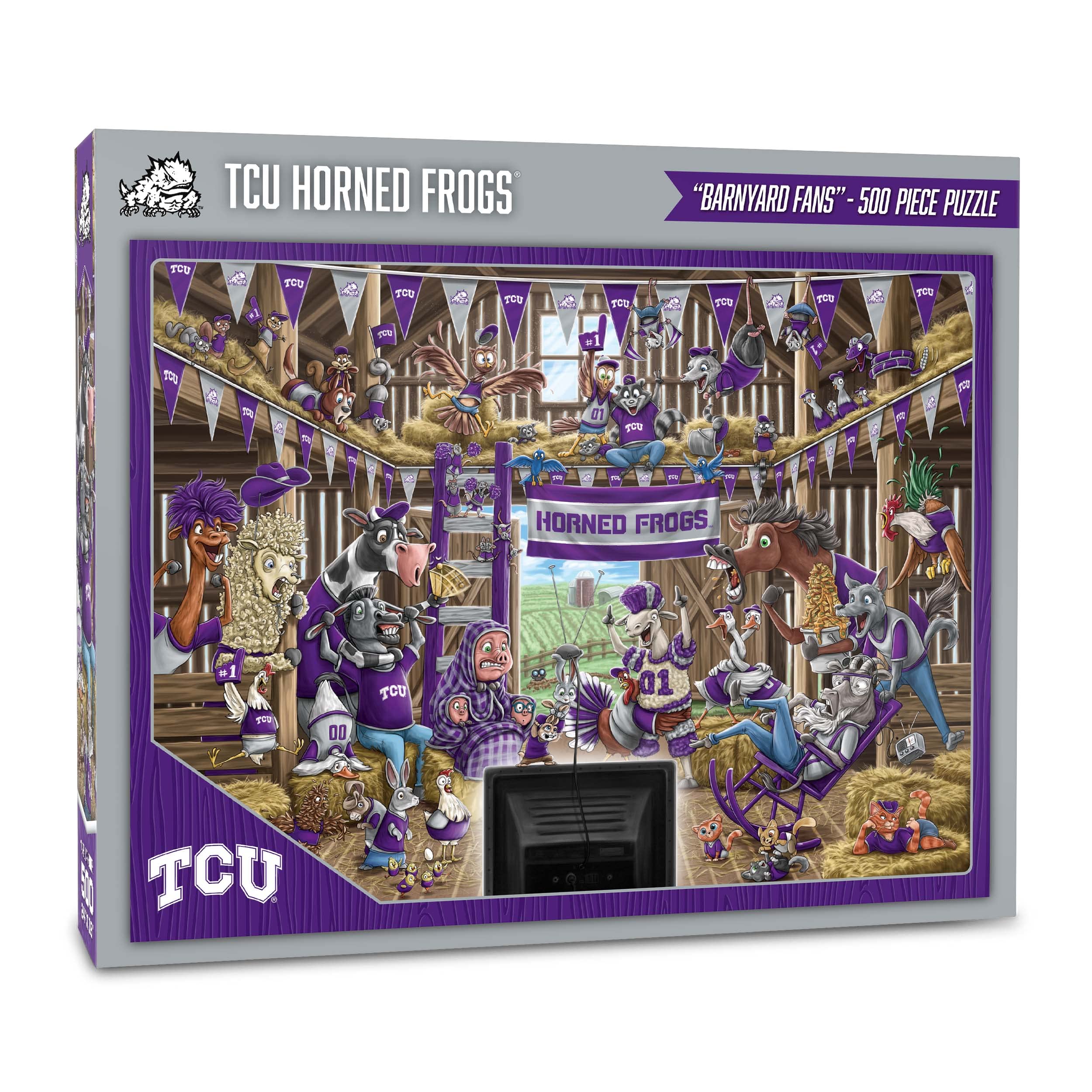 YouTheFan NCAA TCU Horned Frogs Barnyard Fans 500pc Puzzle - Sports Collectibles, Sports Memorabilia, Sports Fan Shop, Sports Gifts