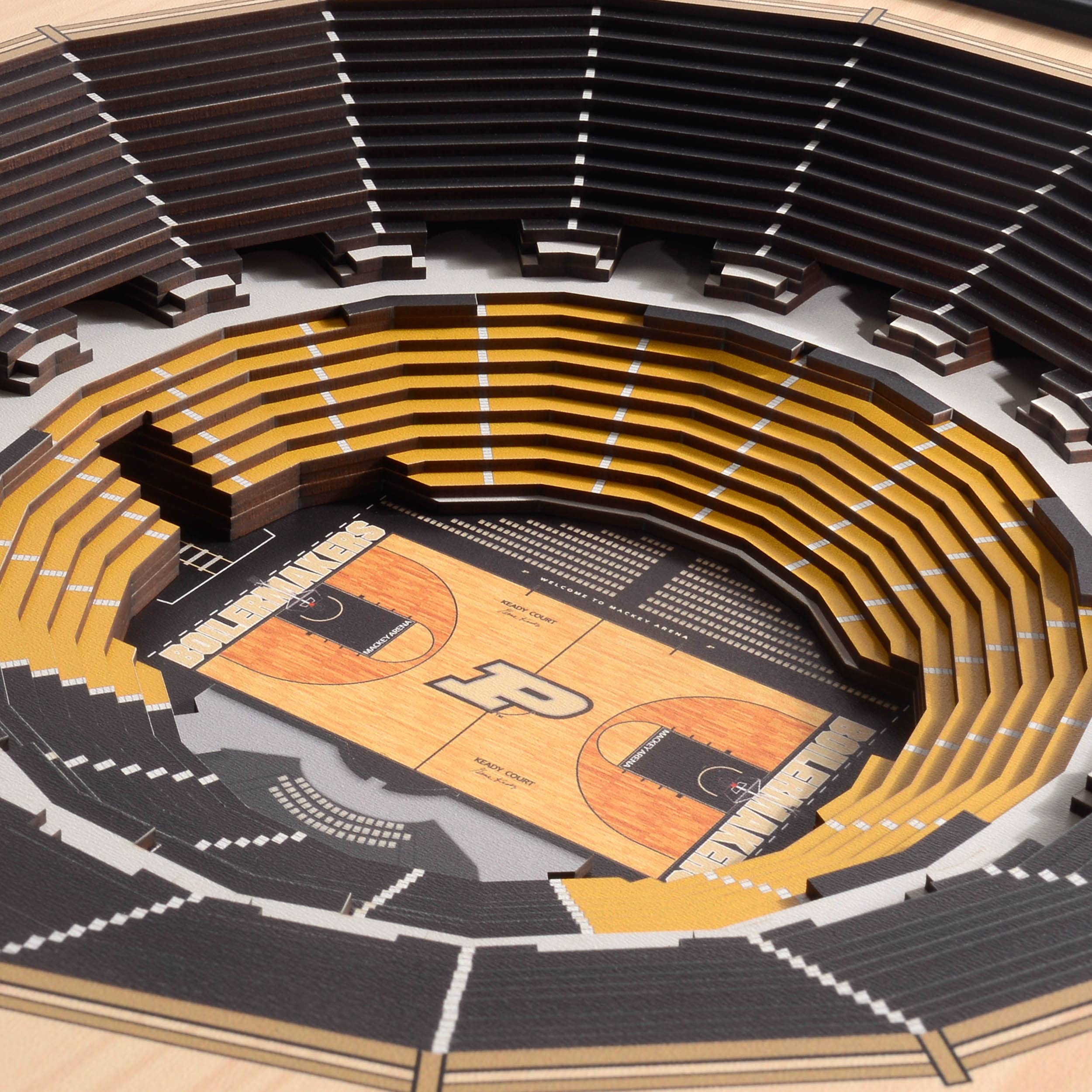 YouTheFan NCAA Purdue Boilermakers 25-Layer StadiumViews 3D Wall Art - Mackey Arena , Brown - Sports Collectibles, Sports Memorabilia, Sports Fan Shop, Sports Gifts