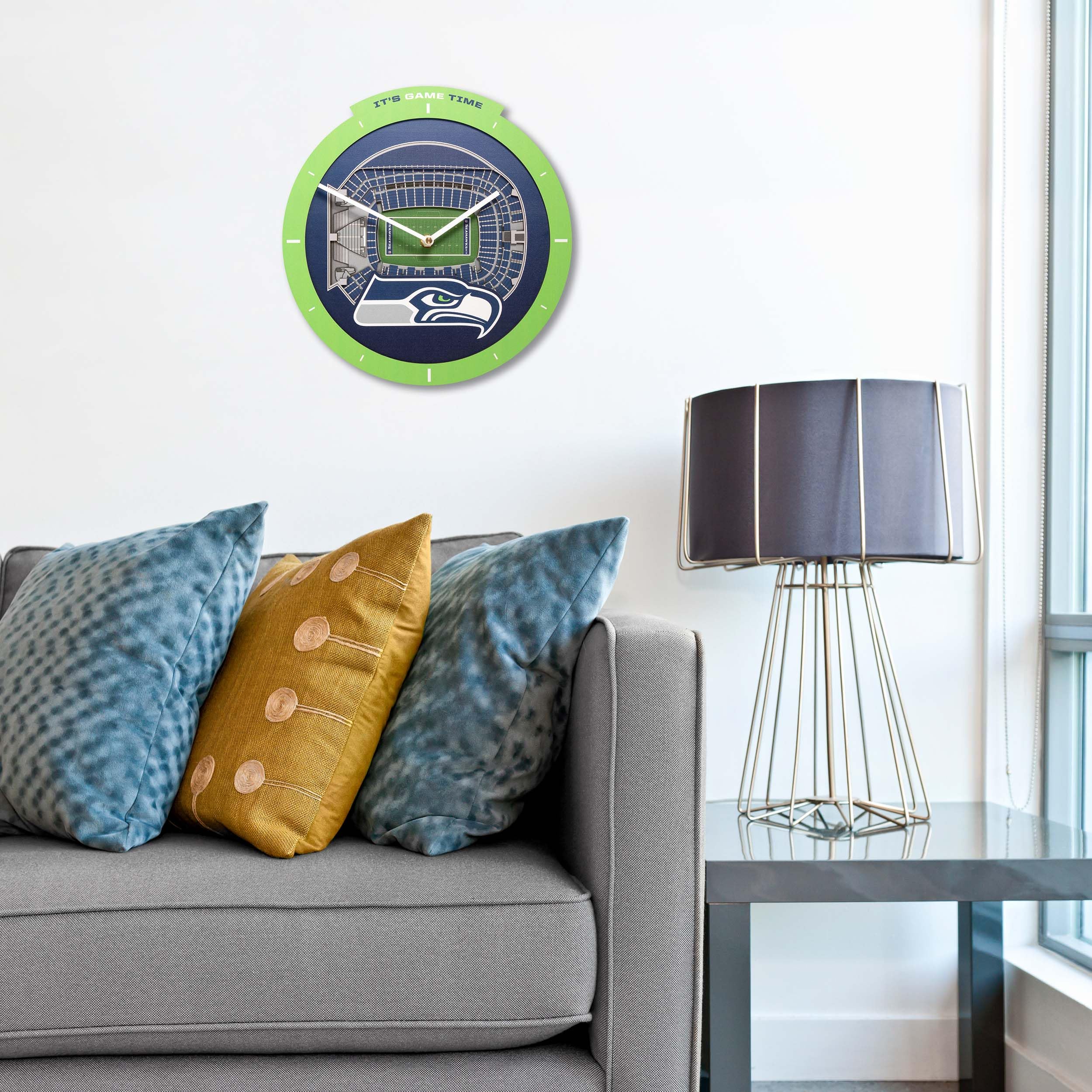 YouTheFan NFL Seattle Seahawks 3D StadiumView Clock - Sports Gifts, Sports Memorabilia, Sports Collectibles, Fan Shop