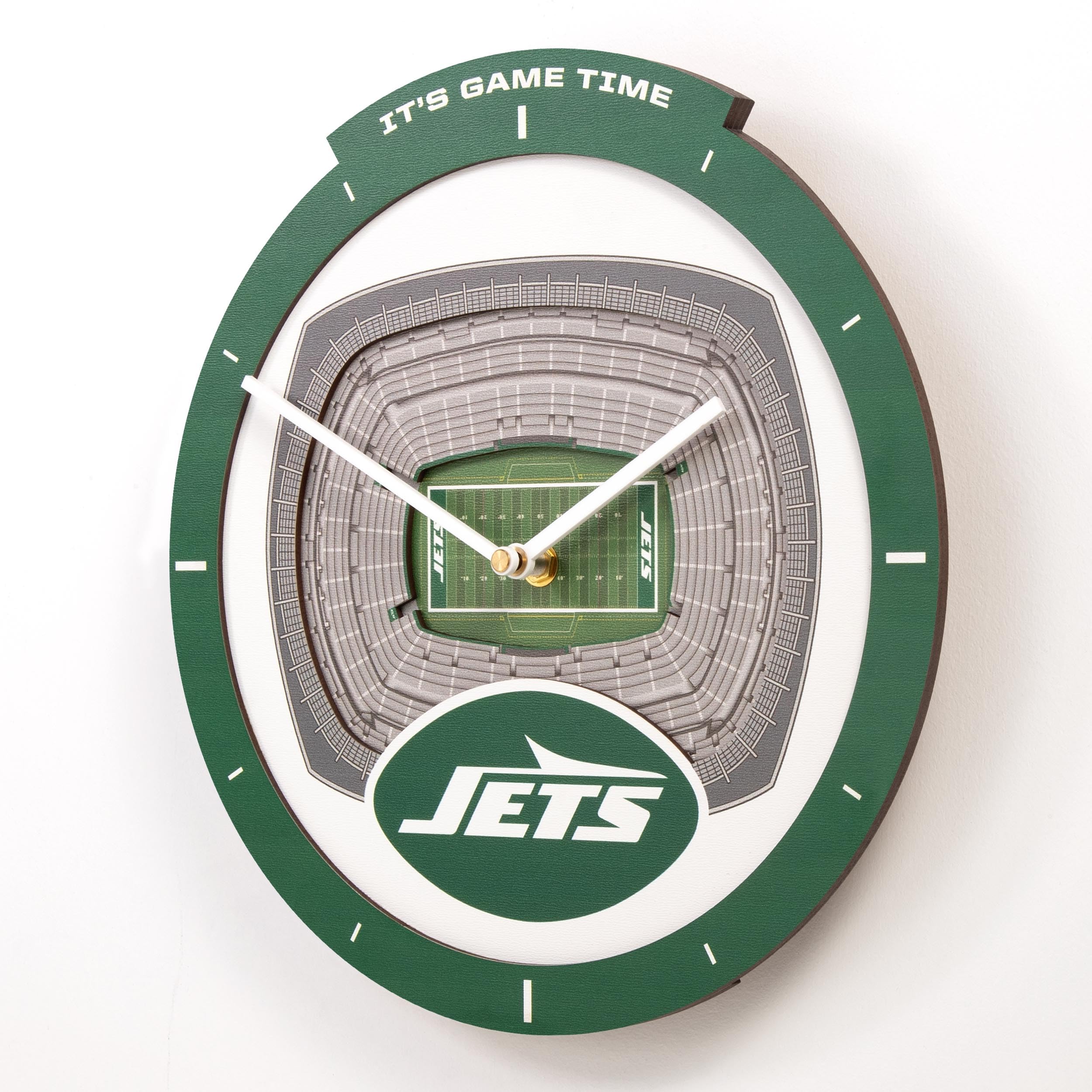YouTheFan NFL New York Jets 3D StadiumView Clock - Sports Gifts, Sports Memorabilia, Sports Collectibles, Fan Shop