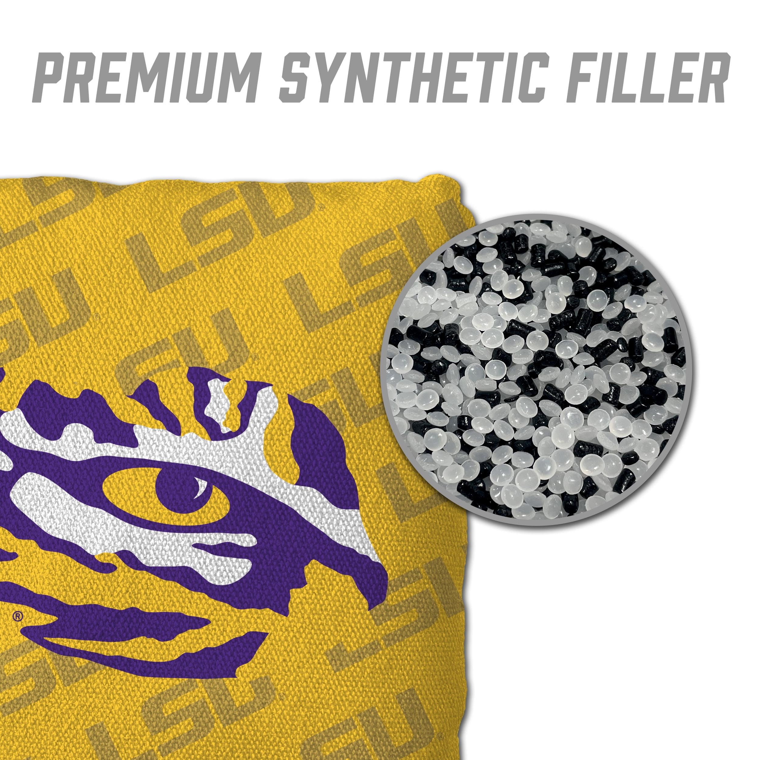 YouTheFan NCAA LSU Tigers Cornhole Bags - 4PK - Yellow - Sports Collectibles, Sports Memorabilia, Sports Fan Shop, Sports Gifts