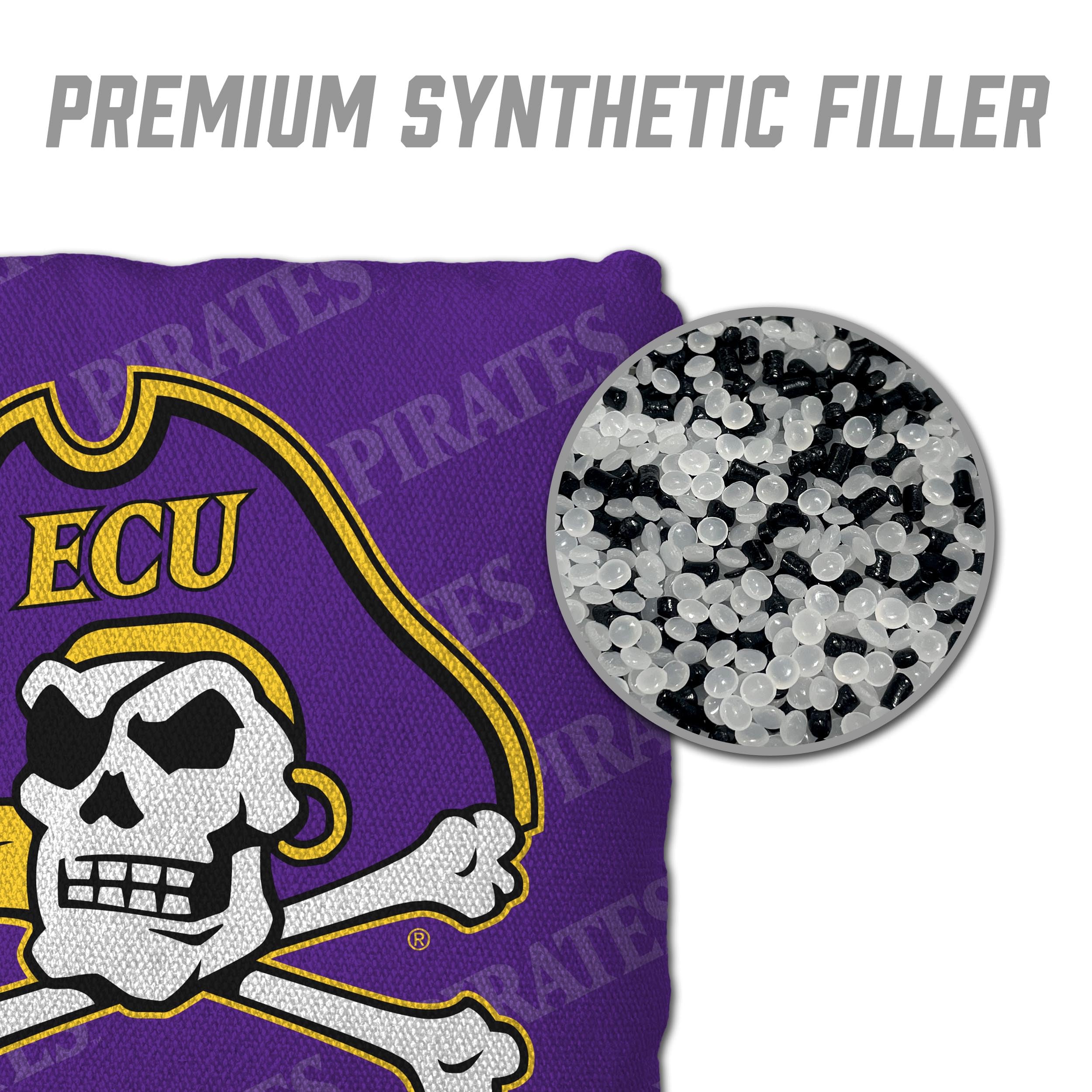 YouTheFan NCAA East Carolina Pirates Cornhole Bags - 4PK - Purple - Sports Collectibles, Sports Memorabilia, Sports Fan Shop, Sports Gifts