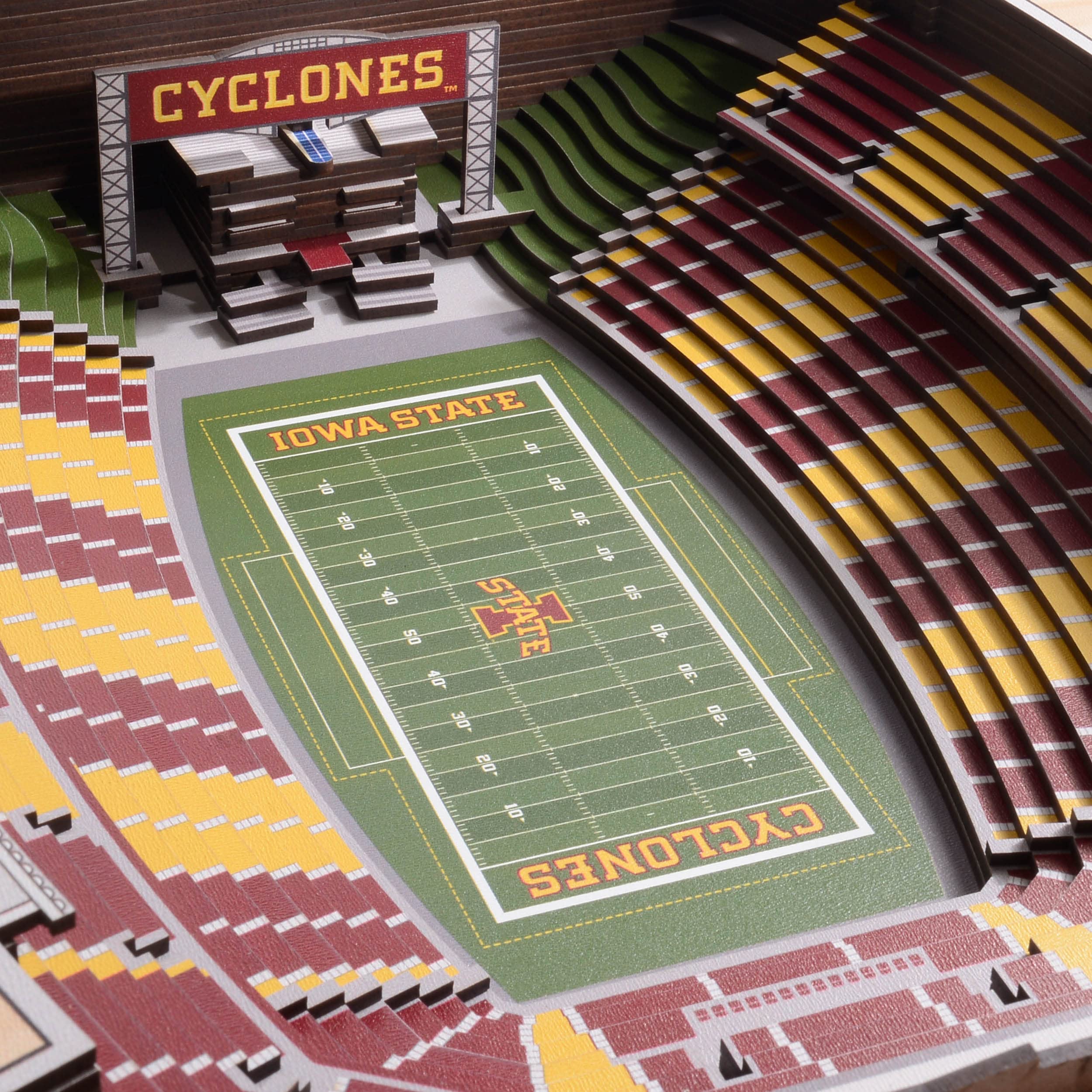YouTheFan NCAA Iowa State Cyclones 25-Layer StadiumViews 3D Wall Art - Jack Trice Stadium - Sports Collectibles, Sports Memorabilia, Sports Fan Shop, Sports Gifts